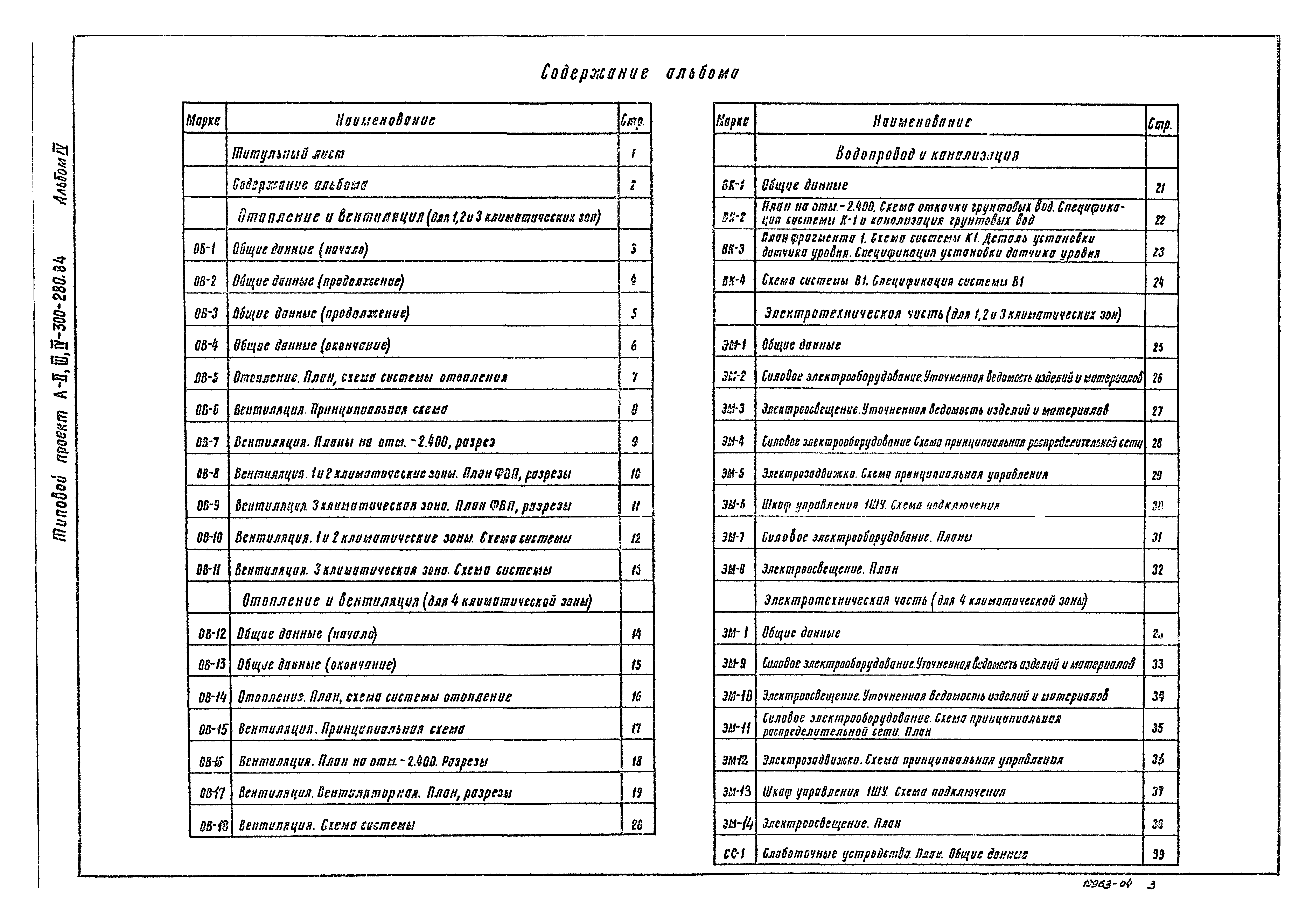 Типовой проект А-II,III,IV-300-280.84