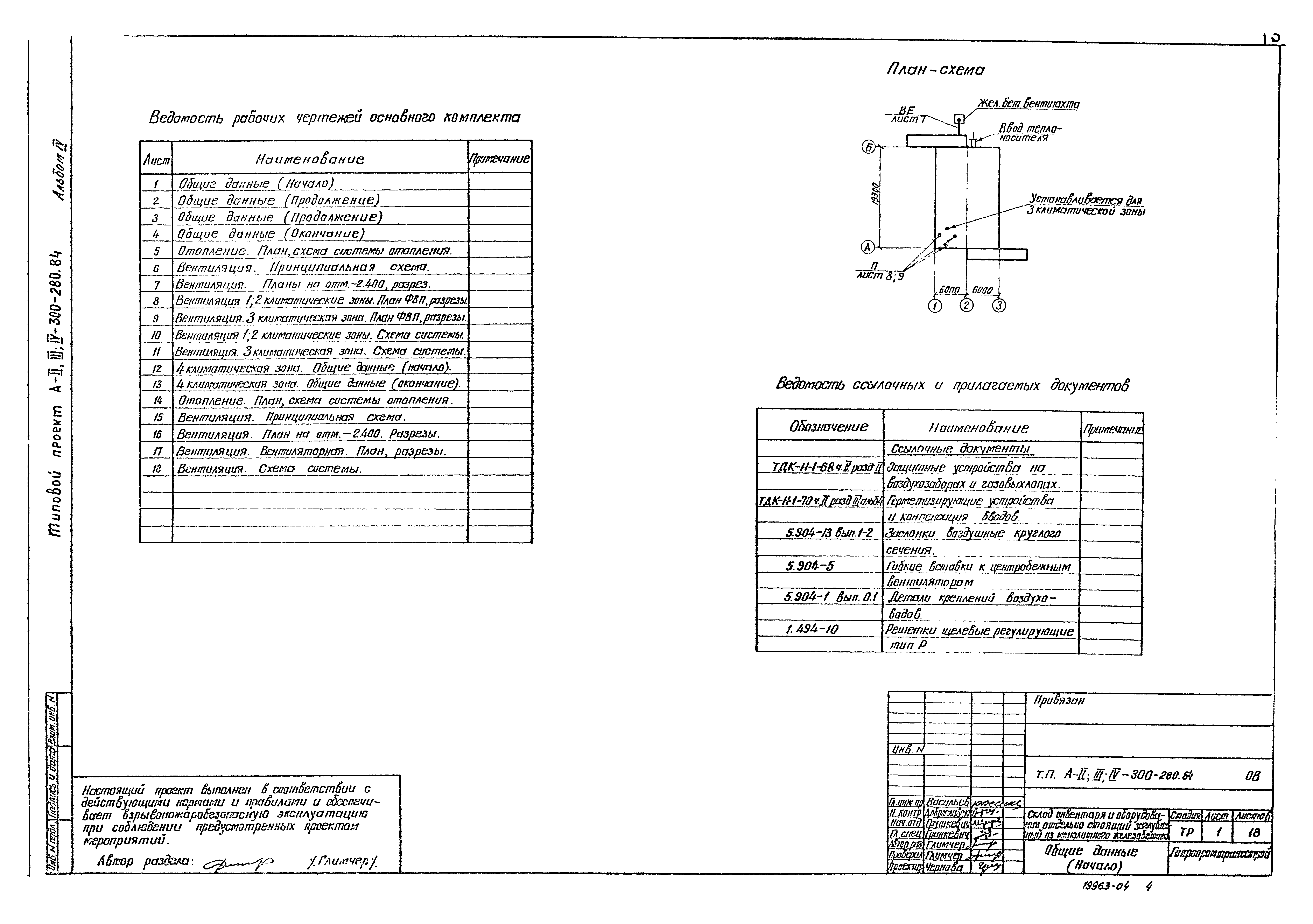 Типовой проект А-II,III,IV-300-280.84