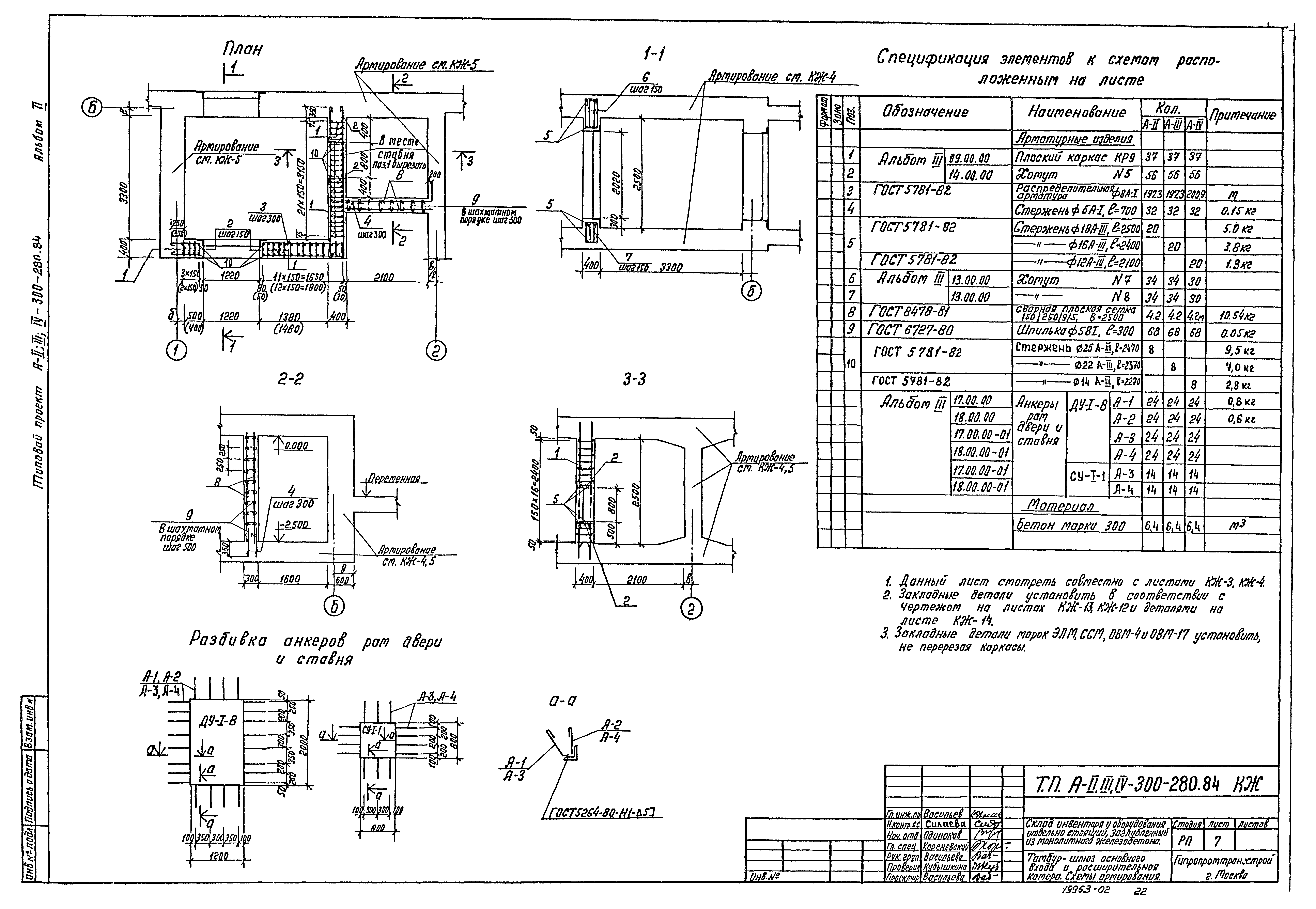 Типовой проект А-II,III,IV-300-280.84