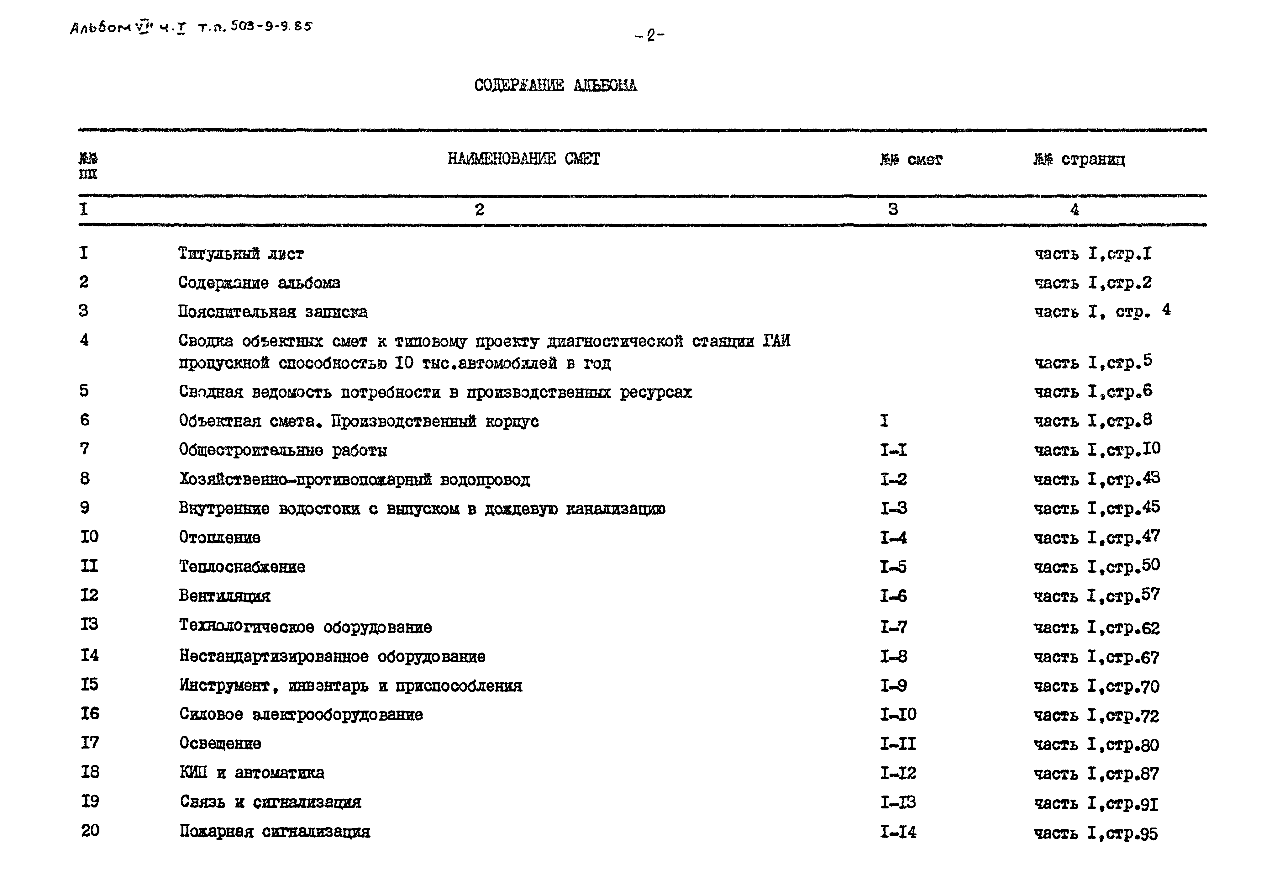 Типовой проект 503-9-9.85