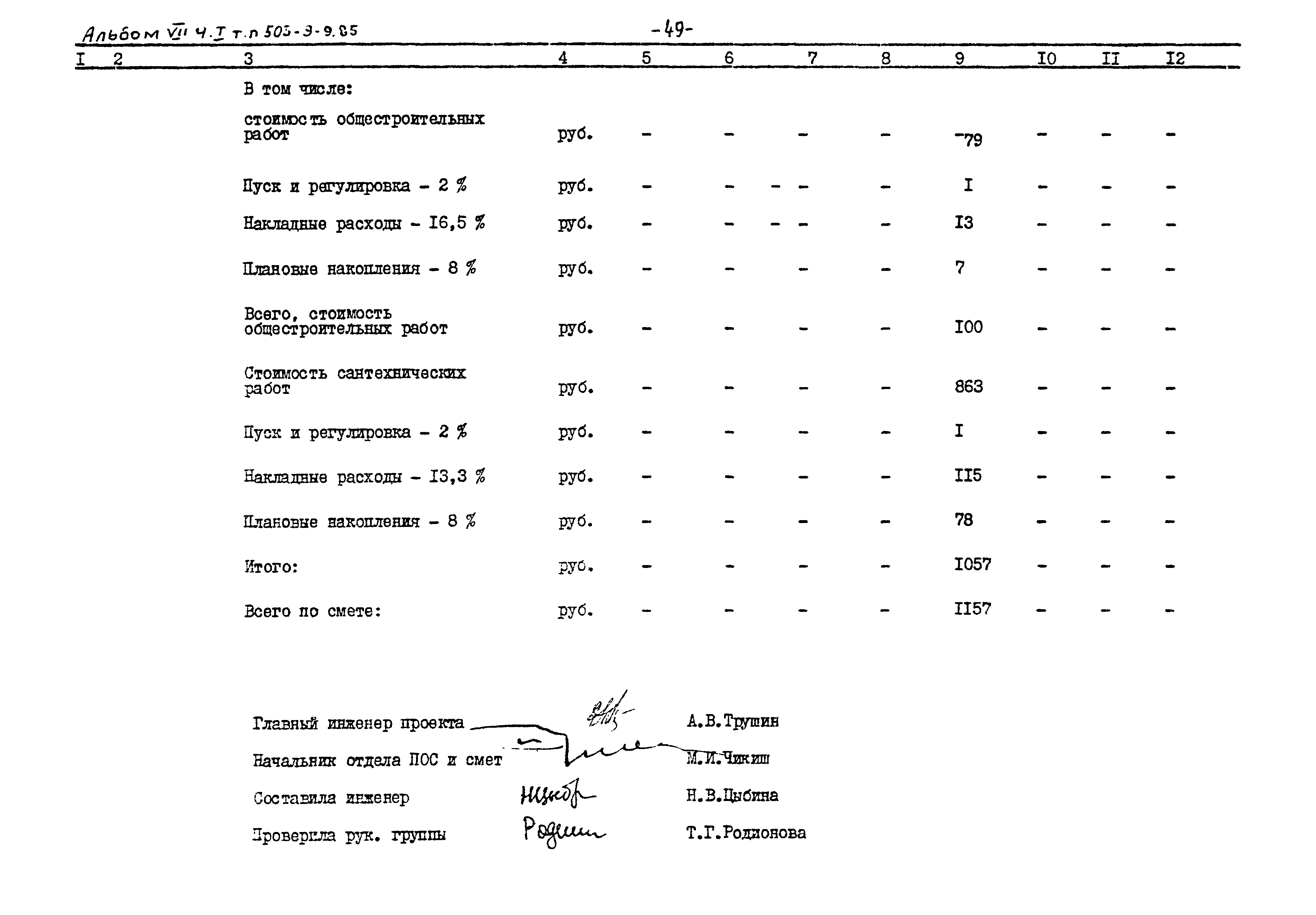 Типовой проект 503-9-9.85