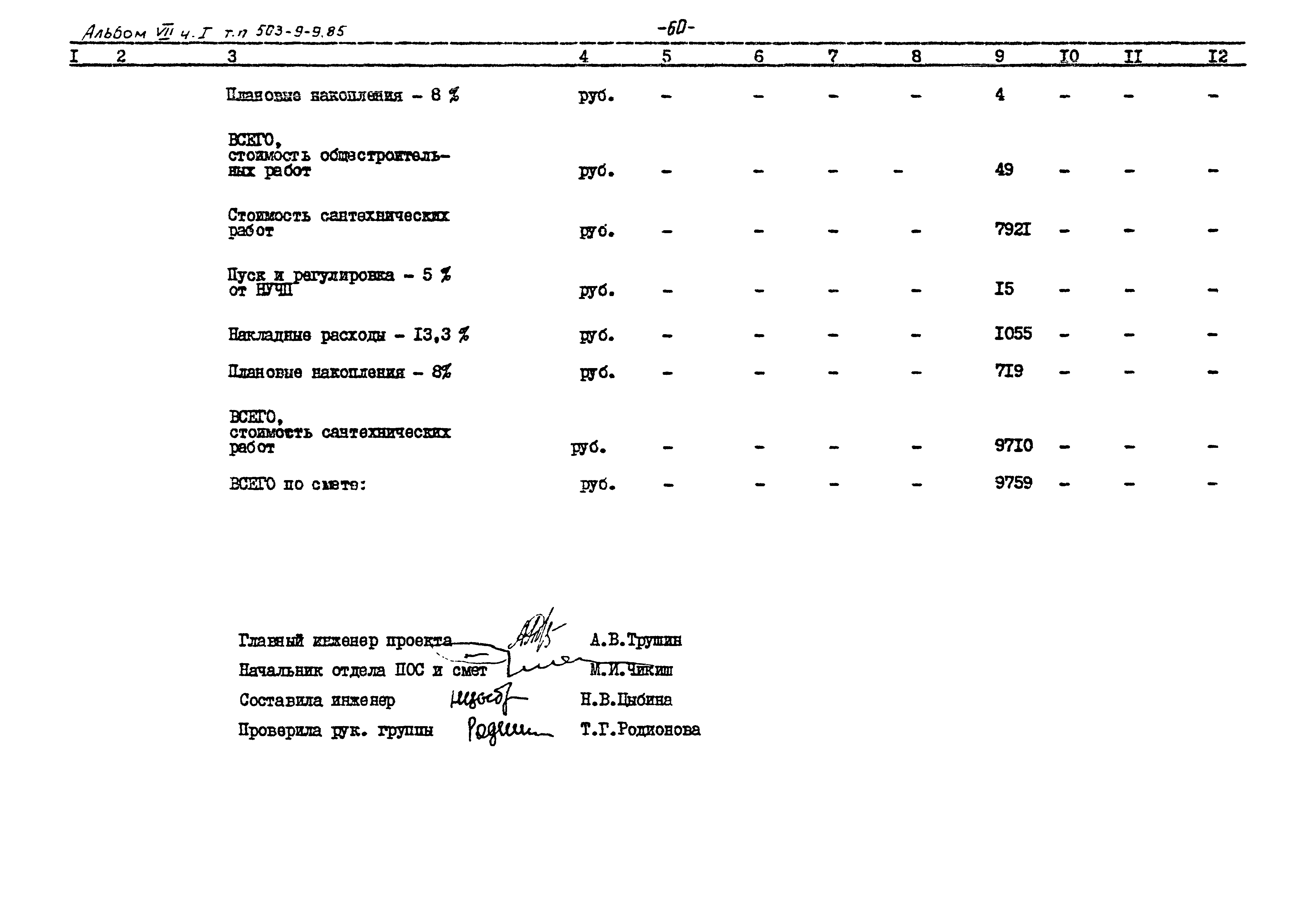 Типовой проект 503-9-9.85