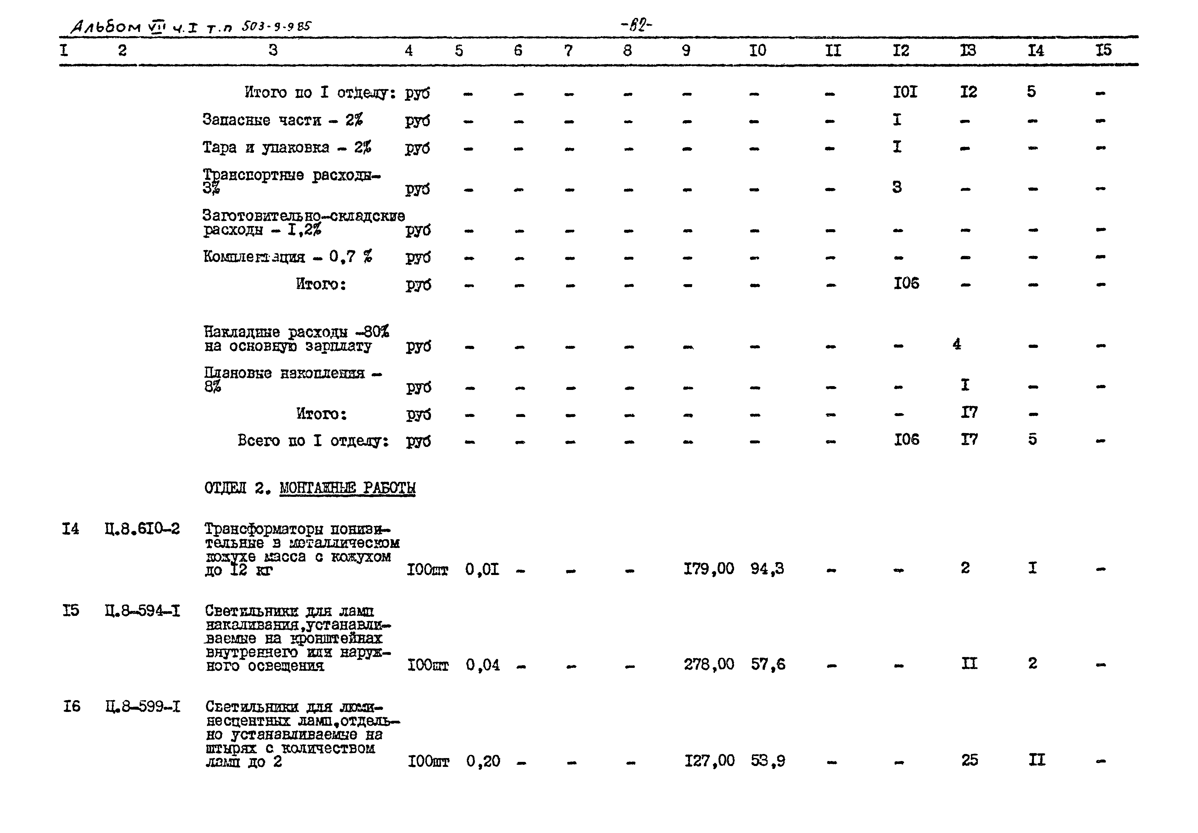 Типовой проект 503-9-9.85