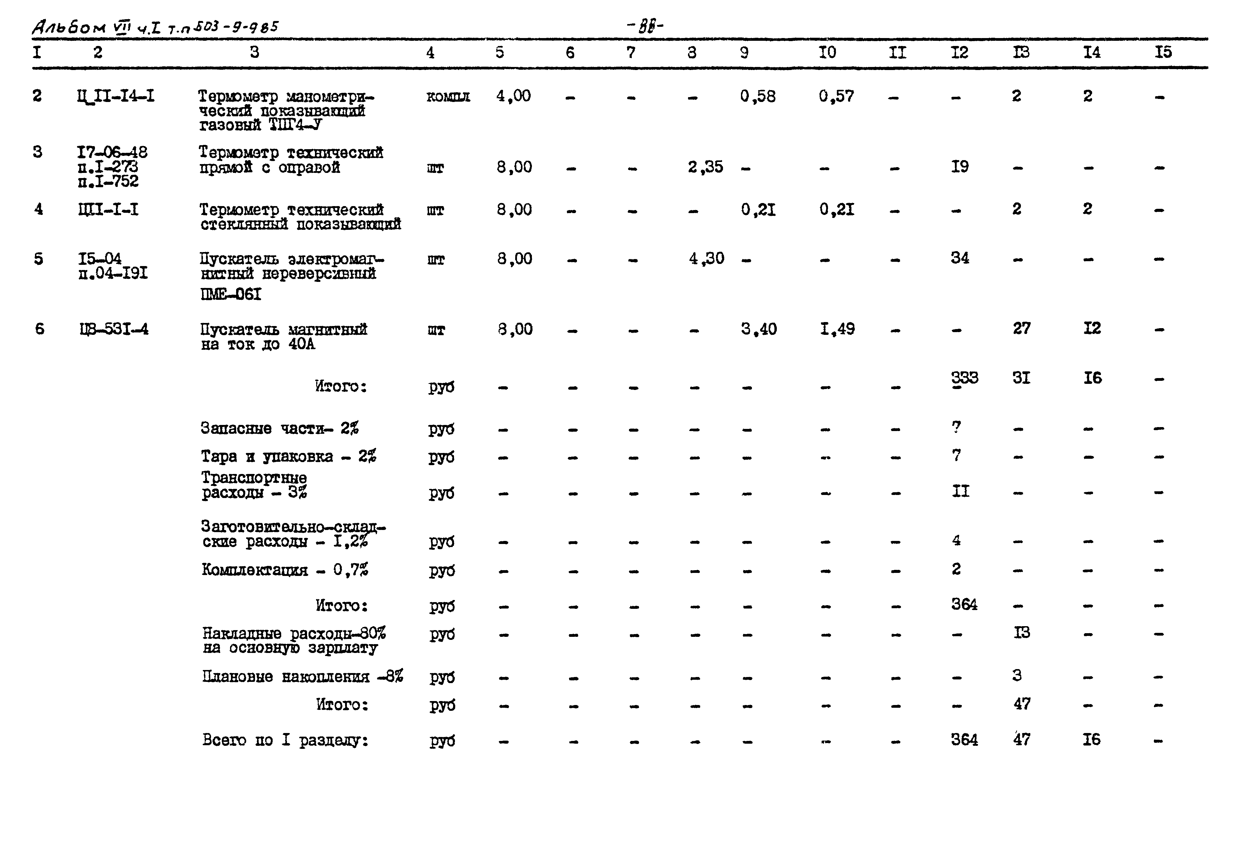 Типовой проект 503-9-9.85