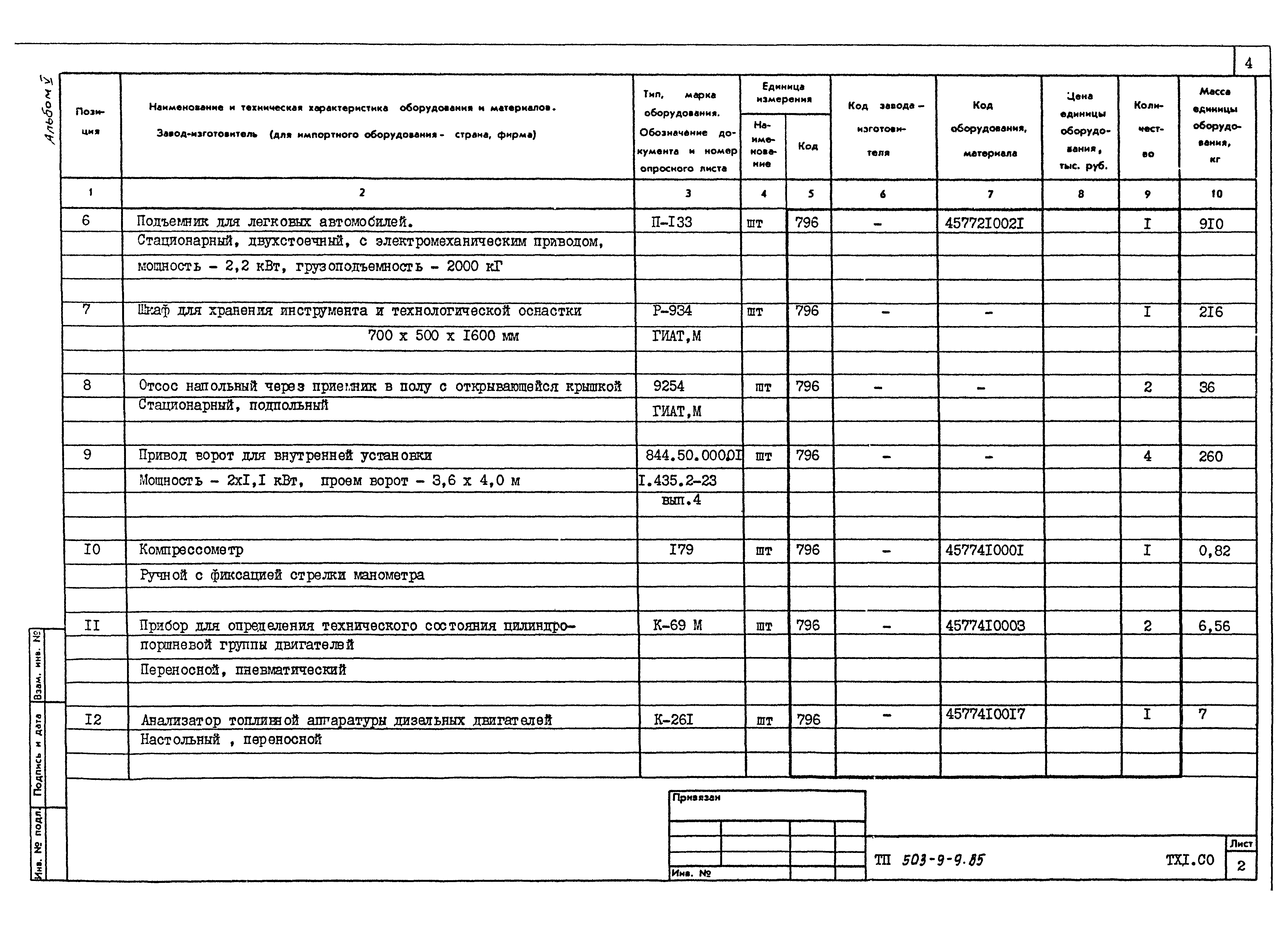 Типовой проект 503-9-9.85