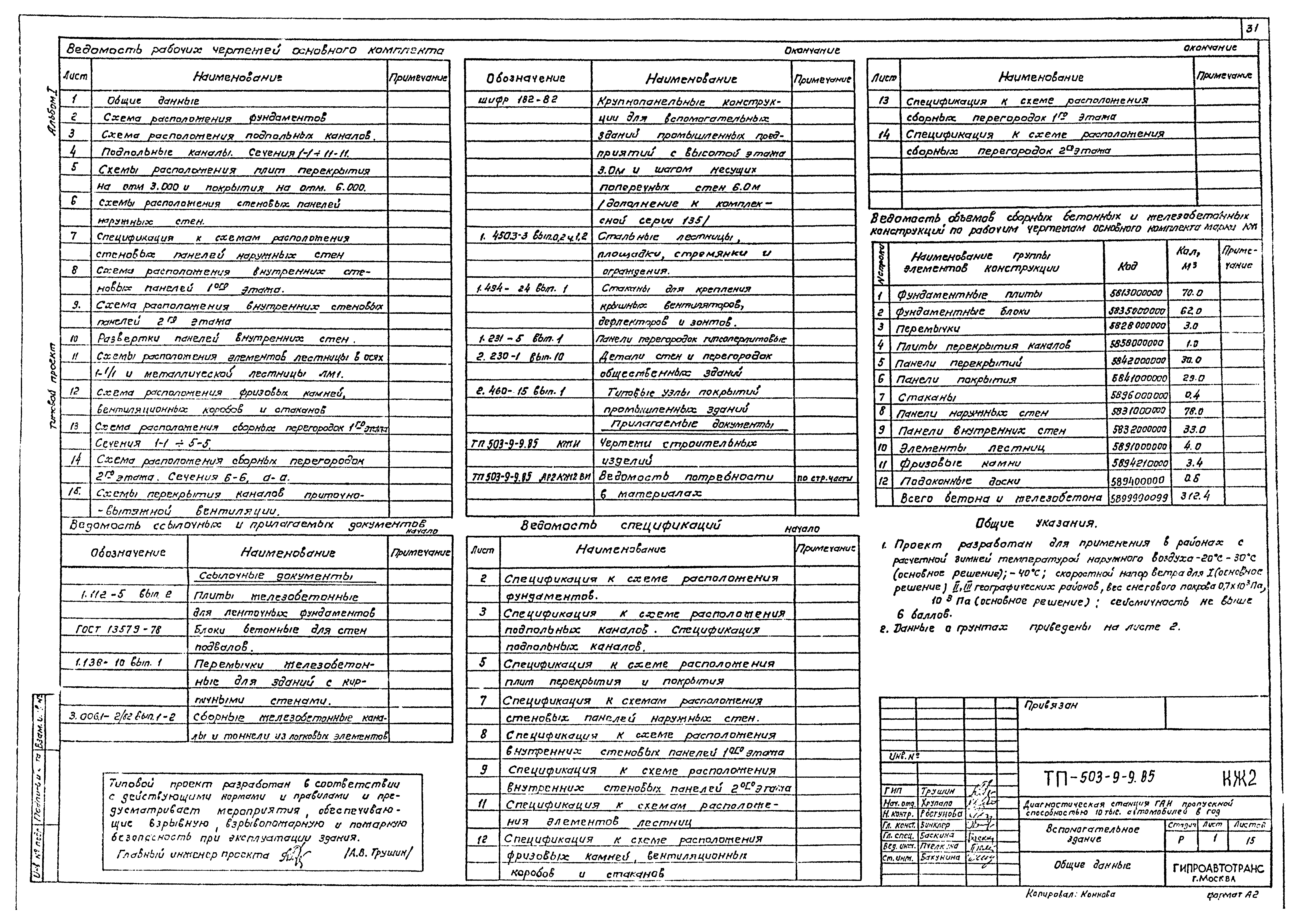 Типовой проект 503-9-9.85