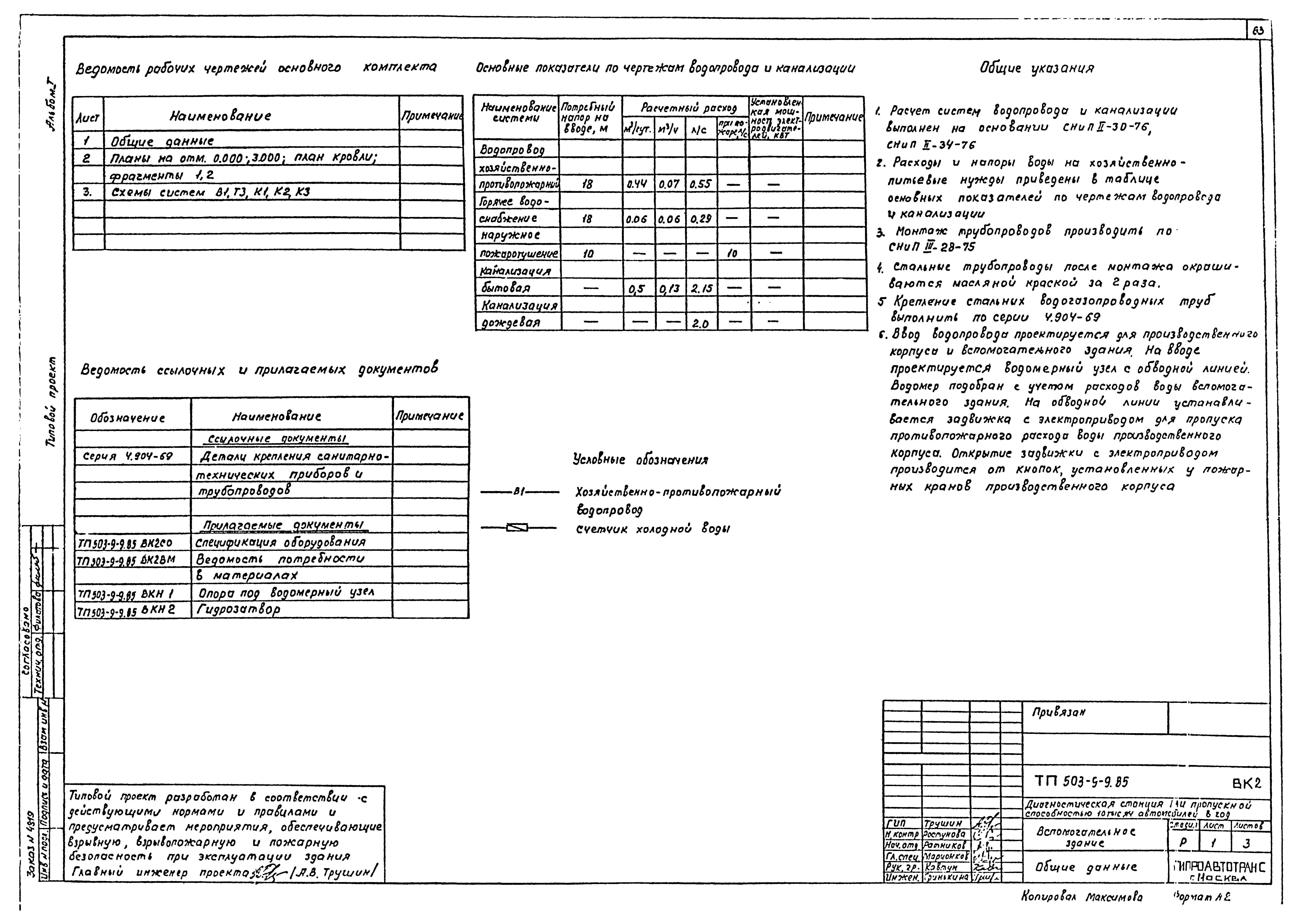 Типовой проект 503-9-9.85