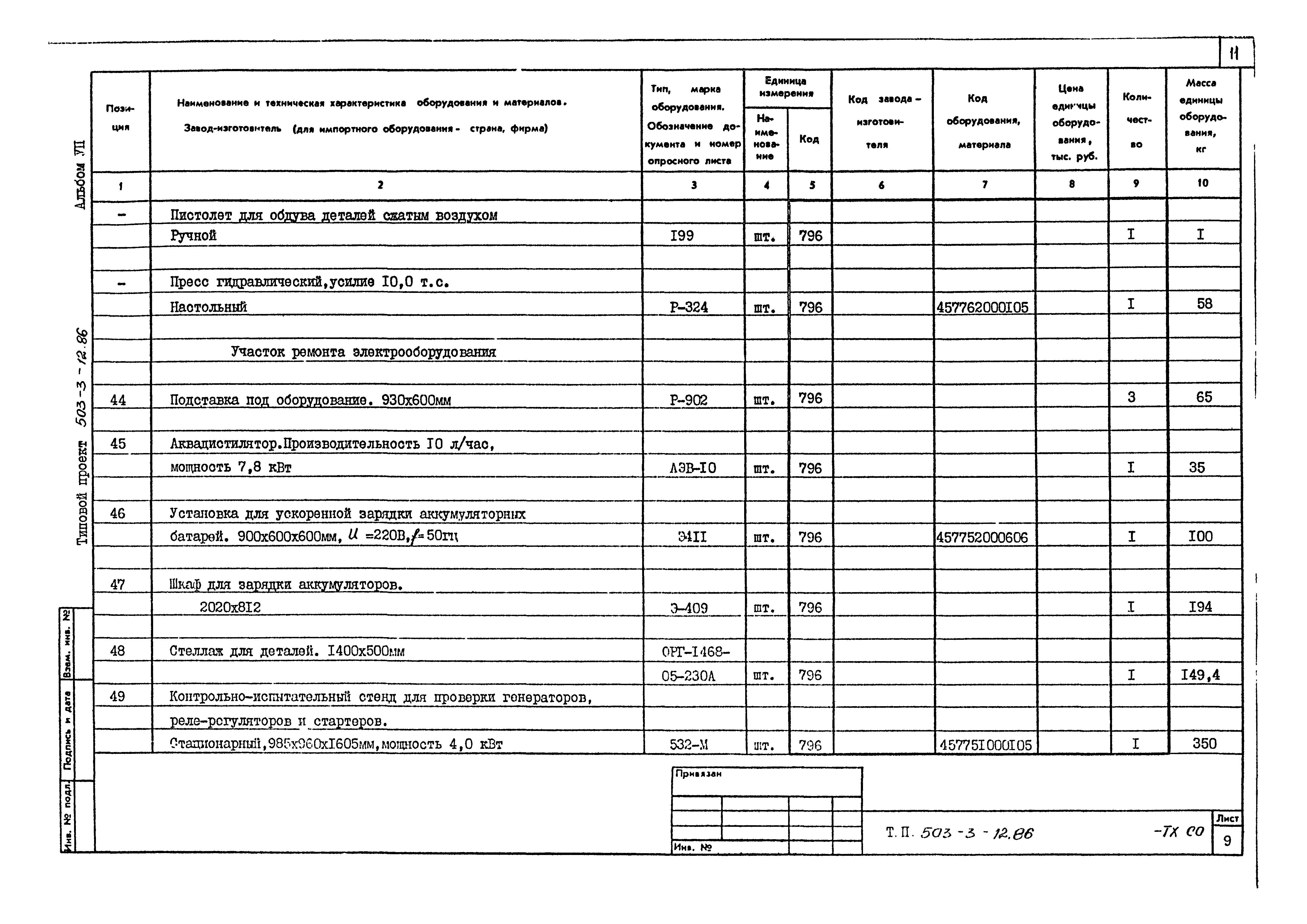 Типовой проект 503-3-12.86