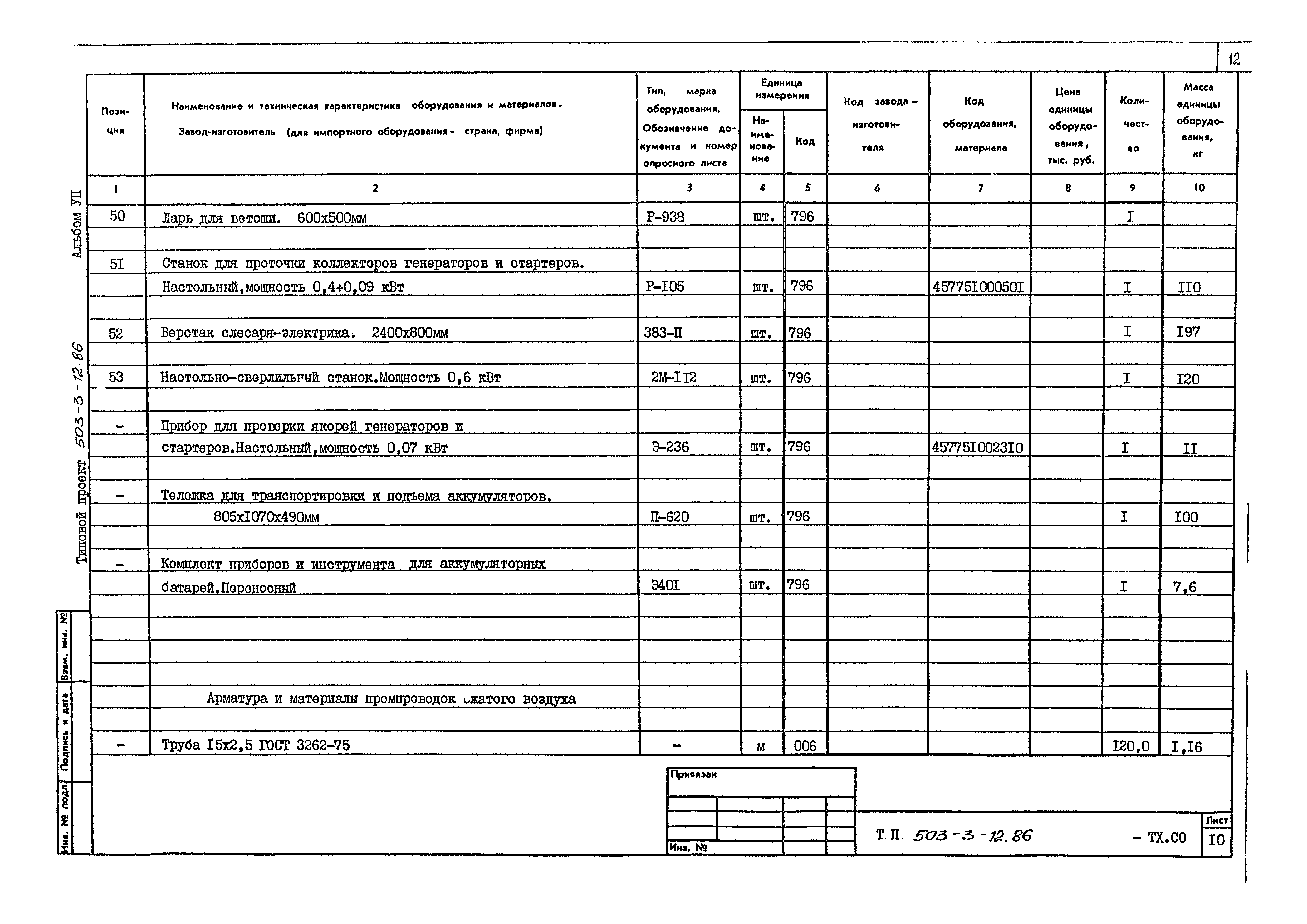 Типовой проект 503-3-12.86