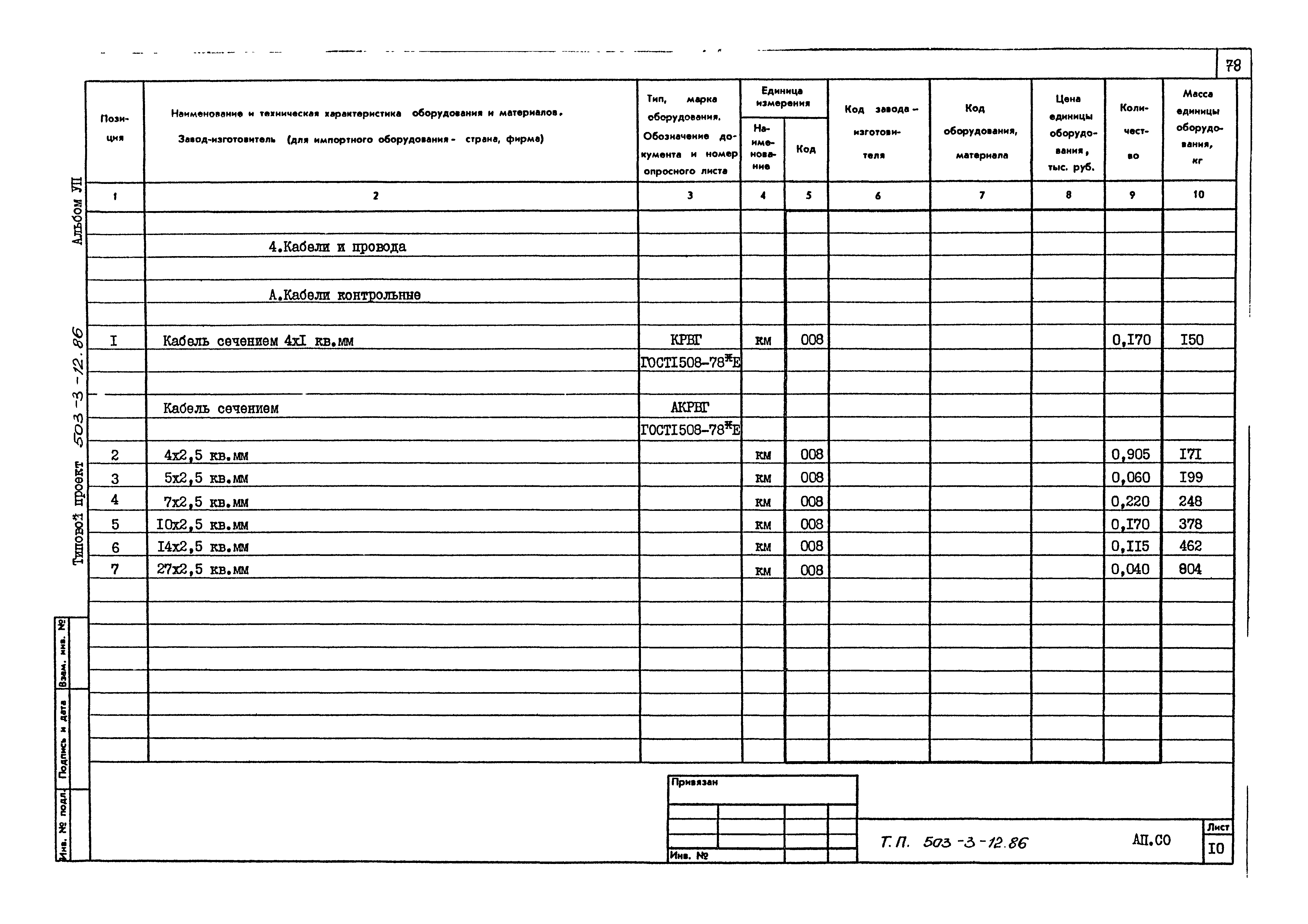 Типовой проект 503-3-12.86