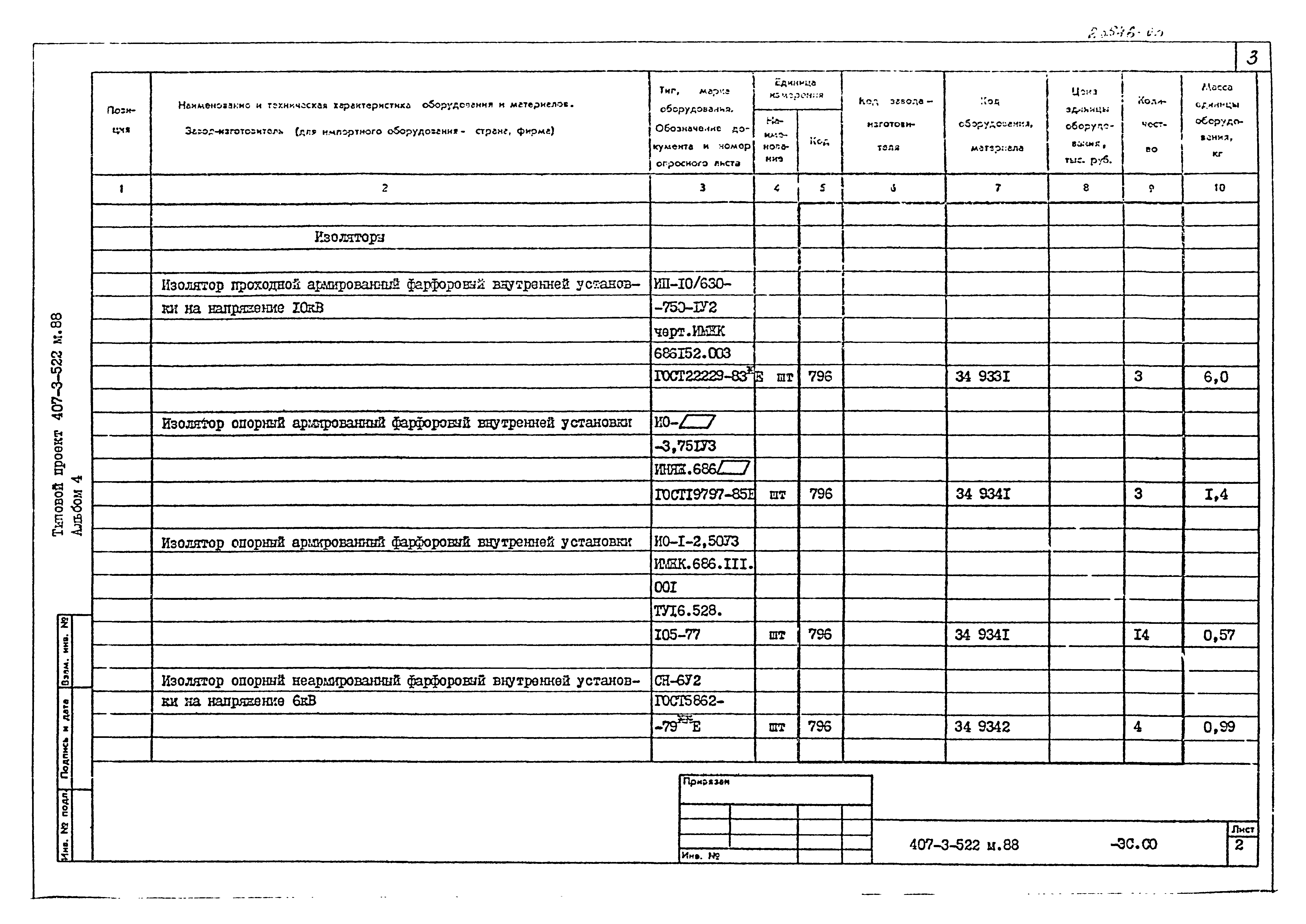 Типовой проект 407-3-522м.88