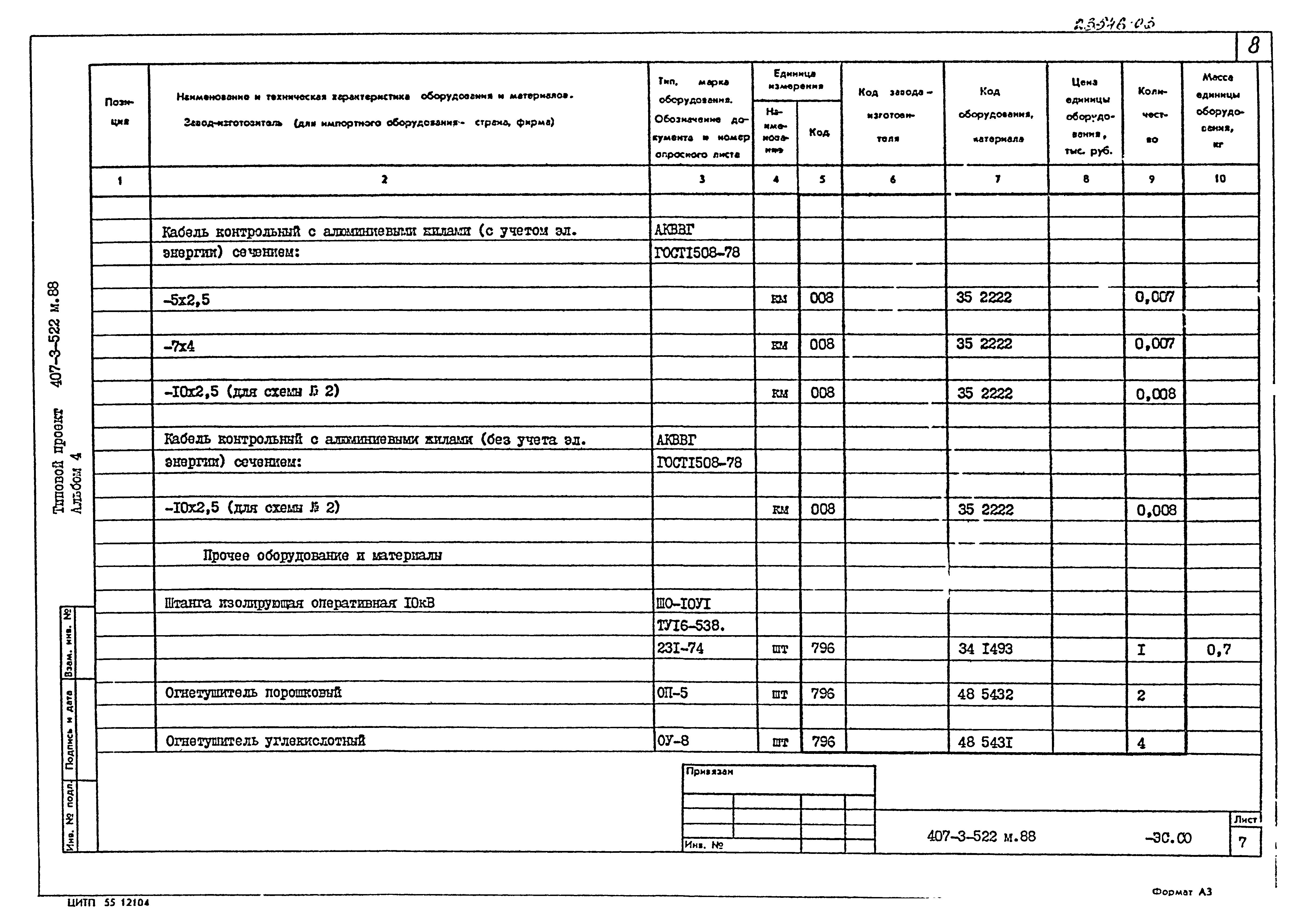 Типовой проект 407-3-522м.88