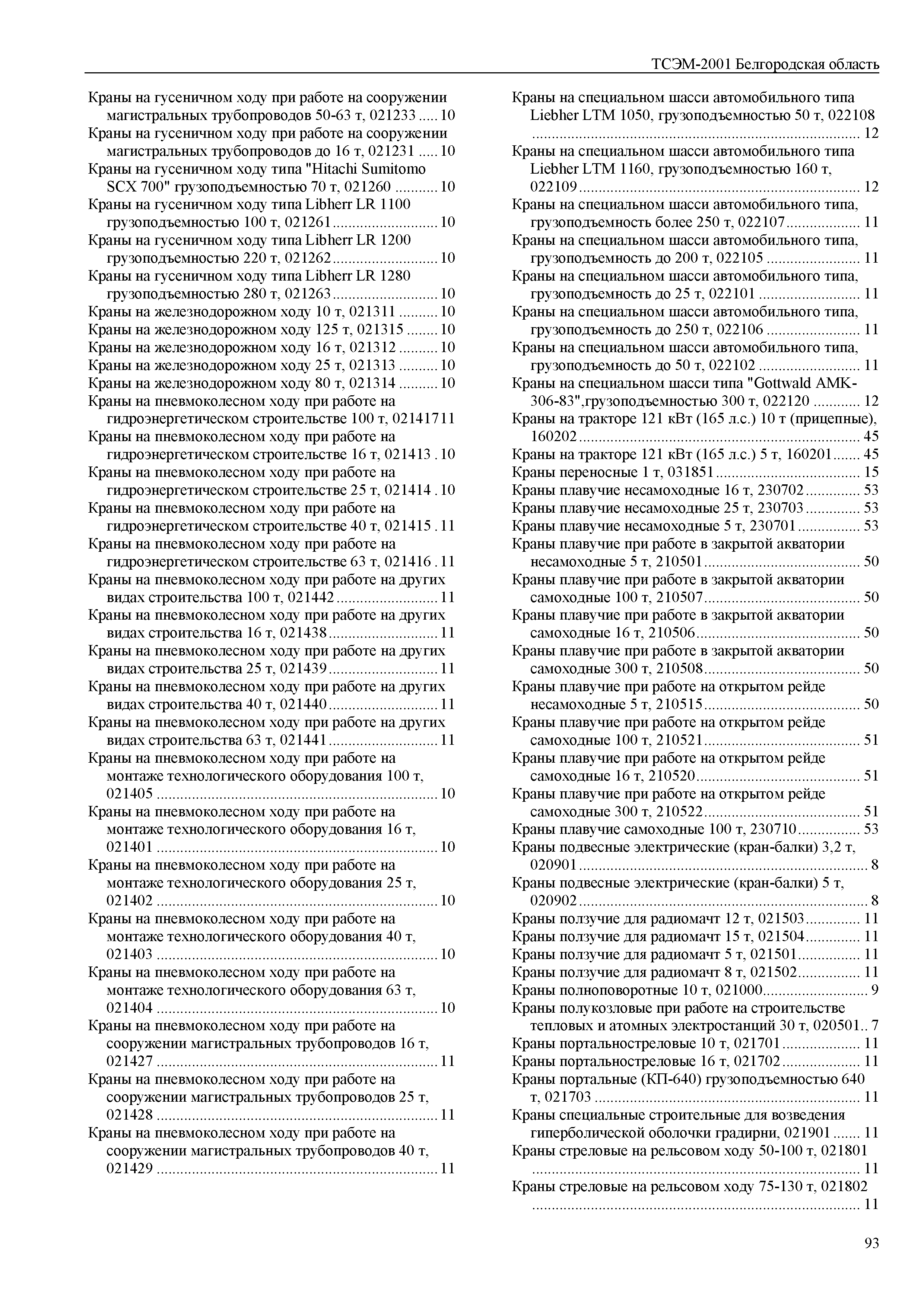 ТСЭМ Белгородская область 2001