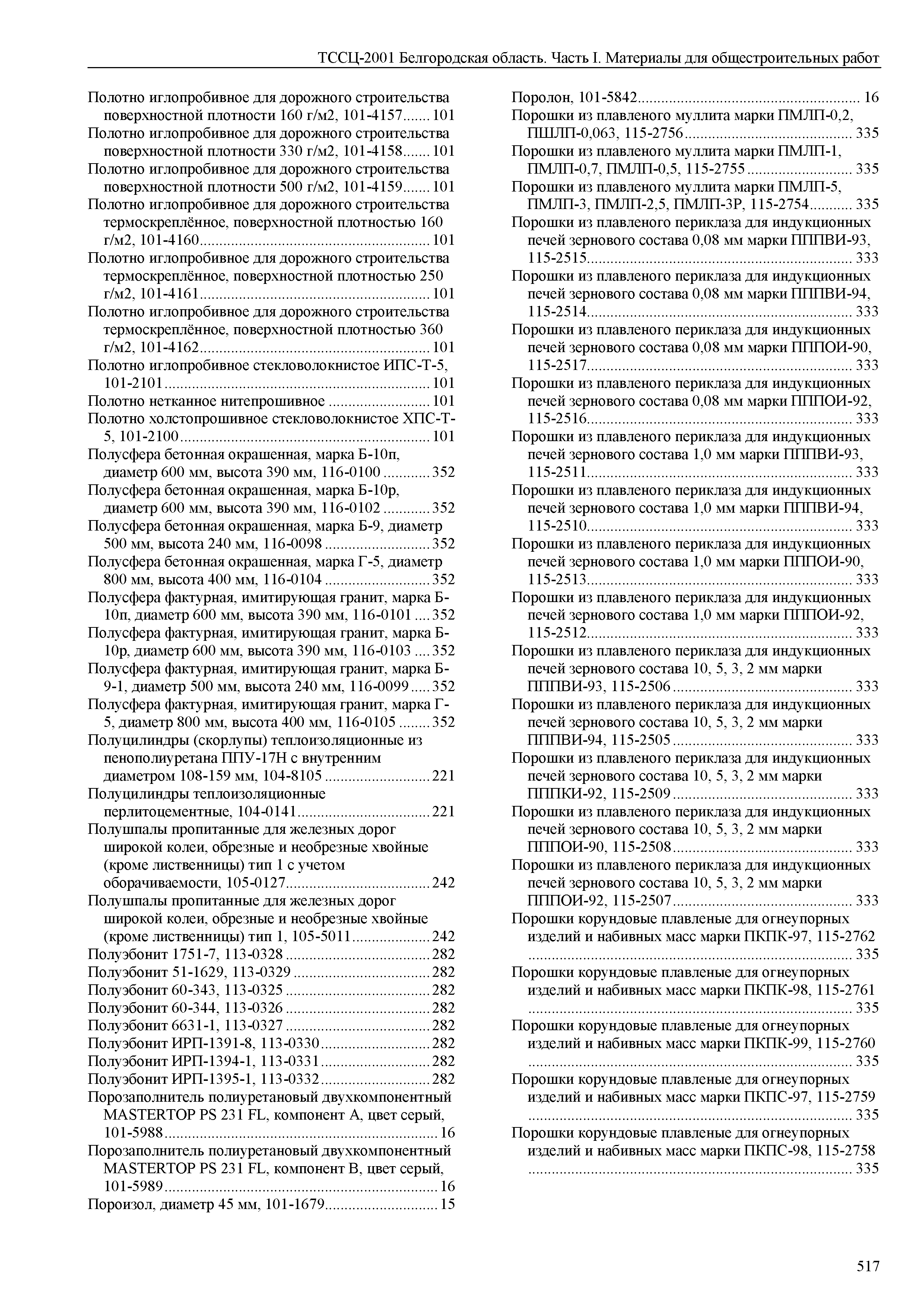 ТССЦ Белгородская область 01-2001