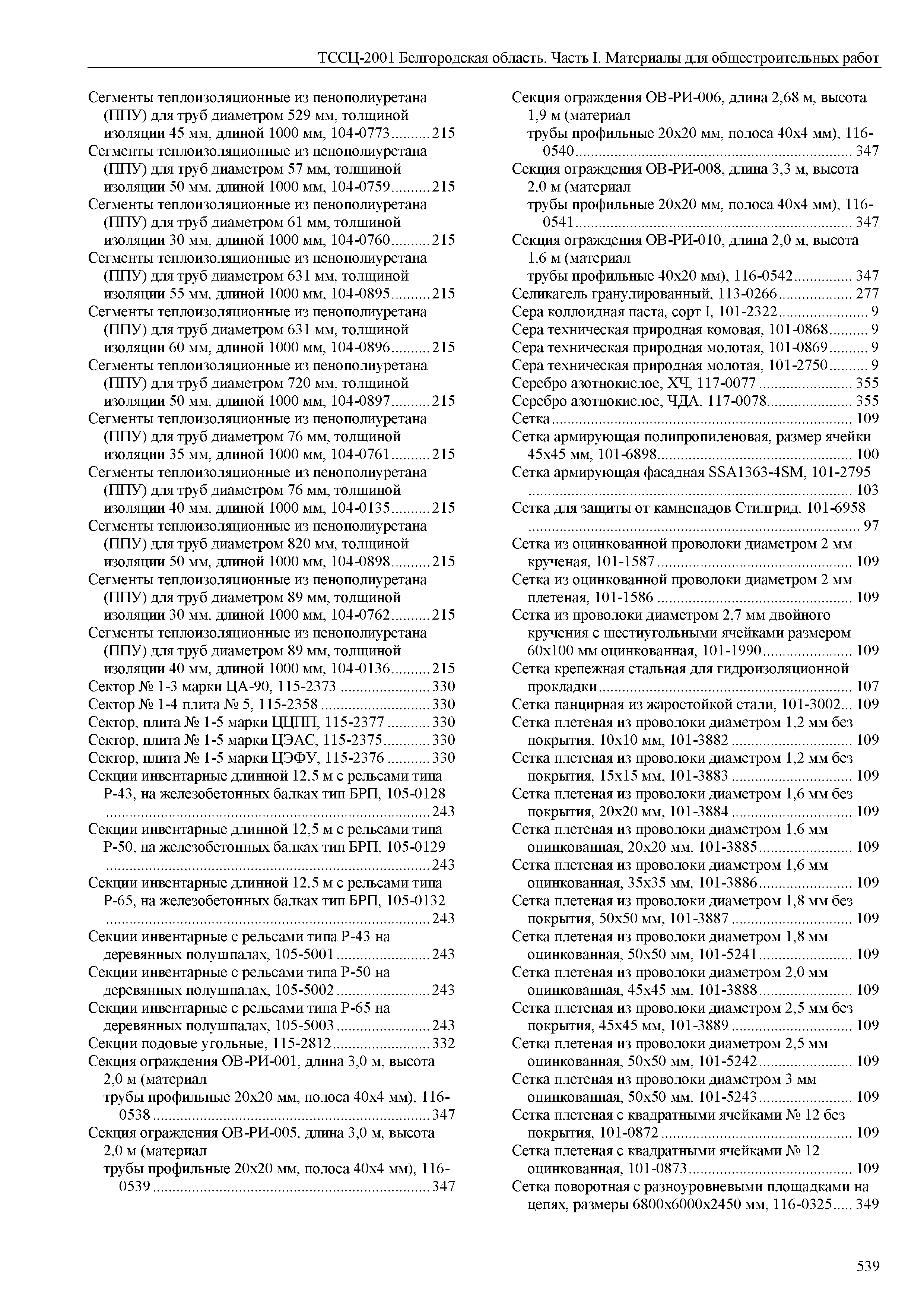 ТССЦ Белгородская область 01-2001