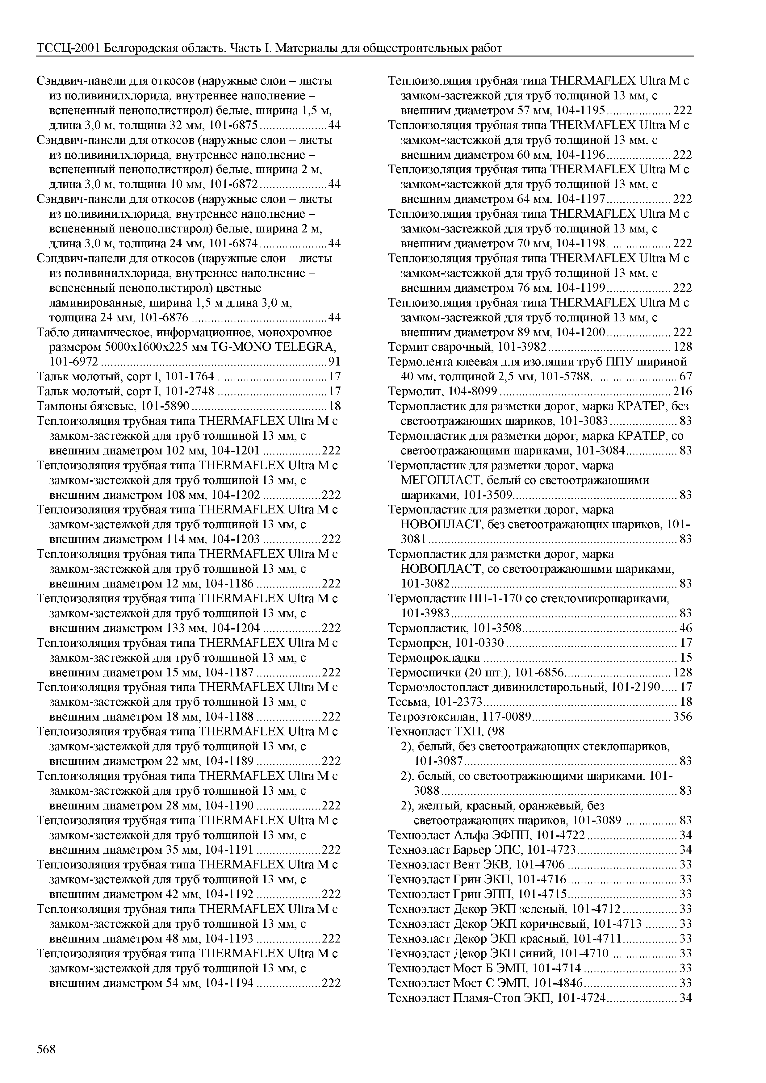 ТССЦ Белгородская область 01-2001