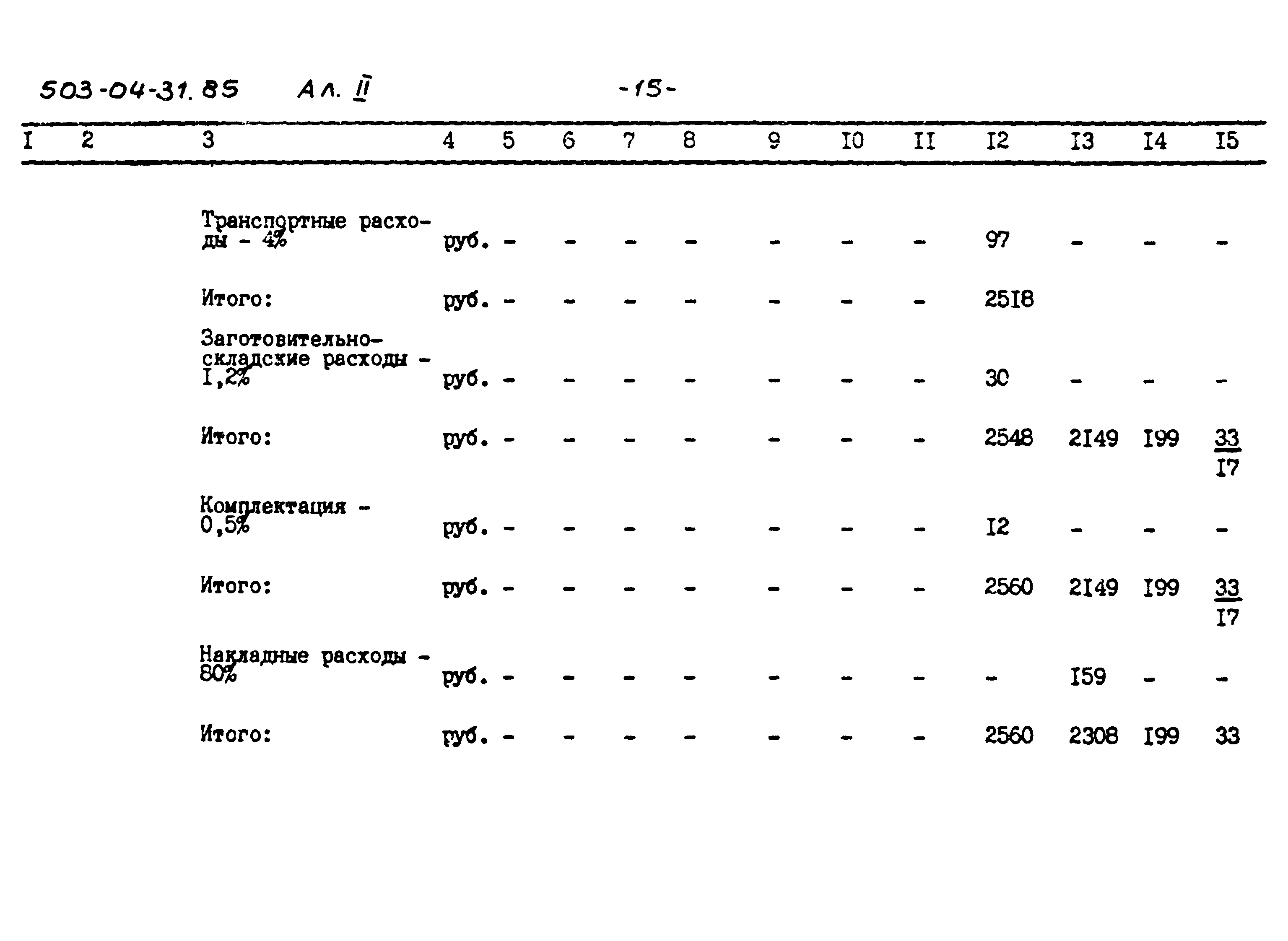 Типовые проектные решения 503-04-31.85