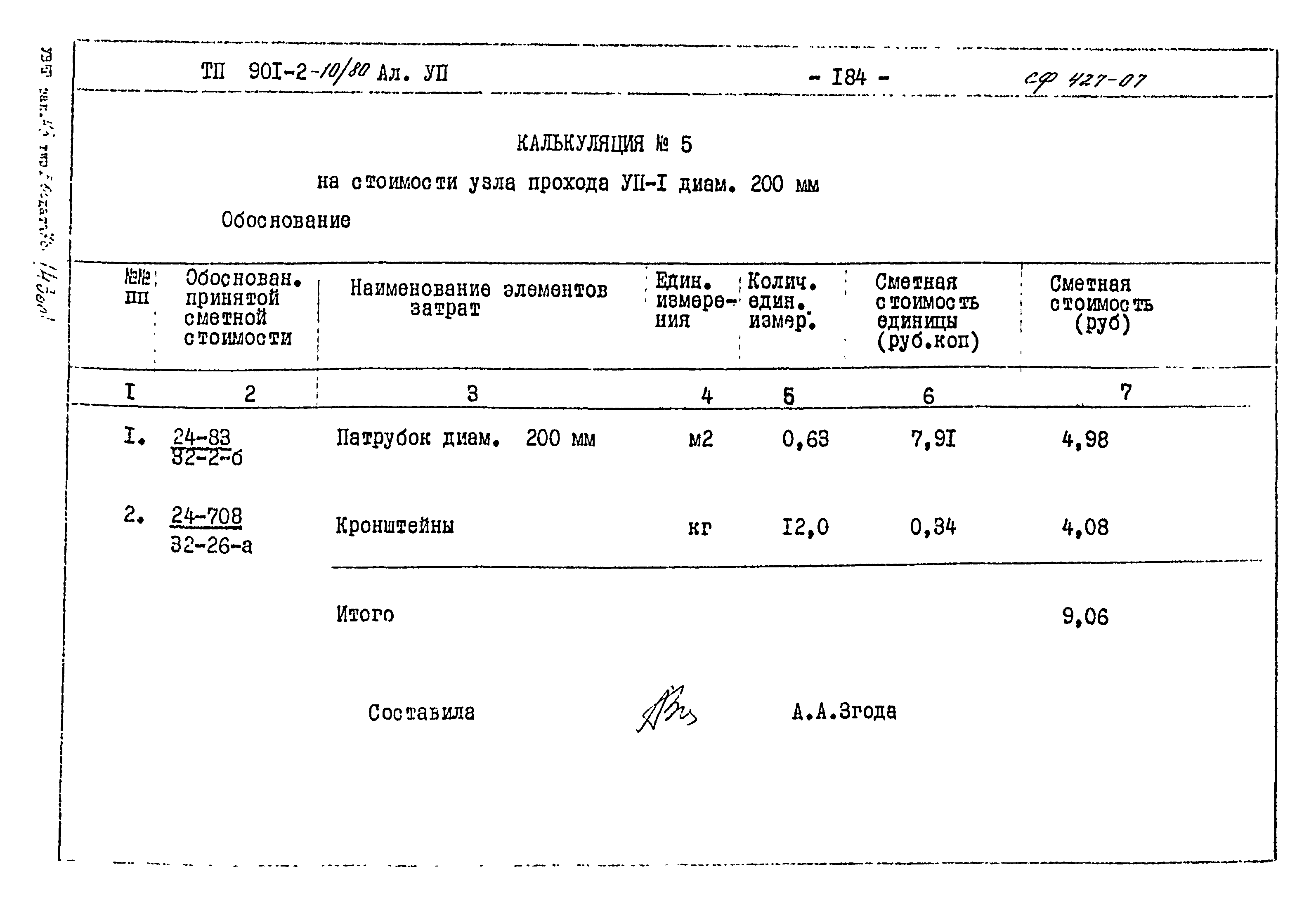 Типовой проект 901-2-10/80