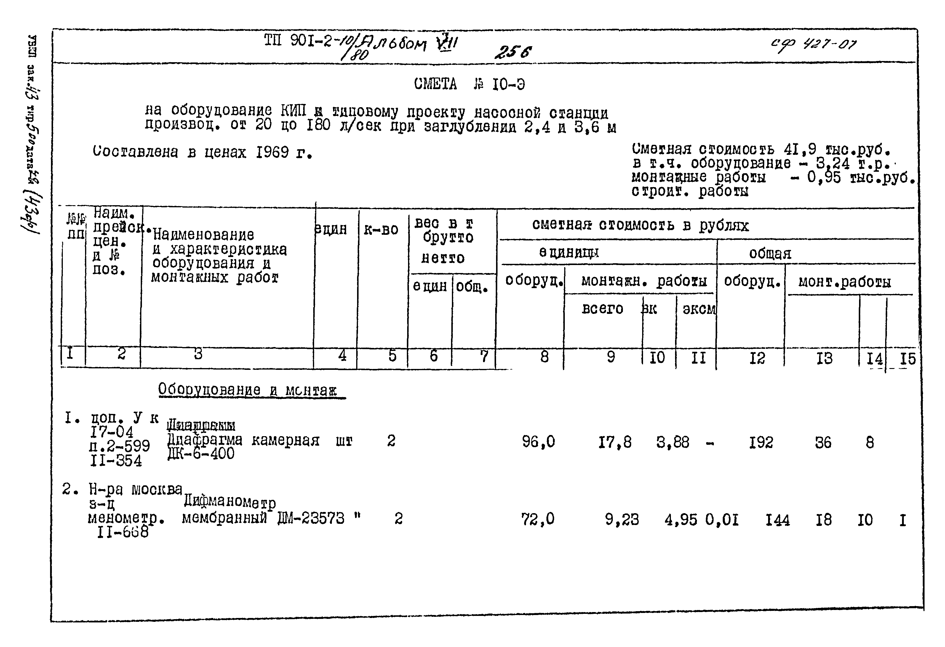 Типовой проект 901-2-10/80