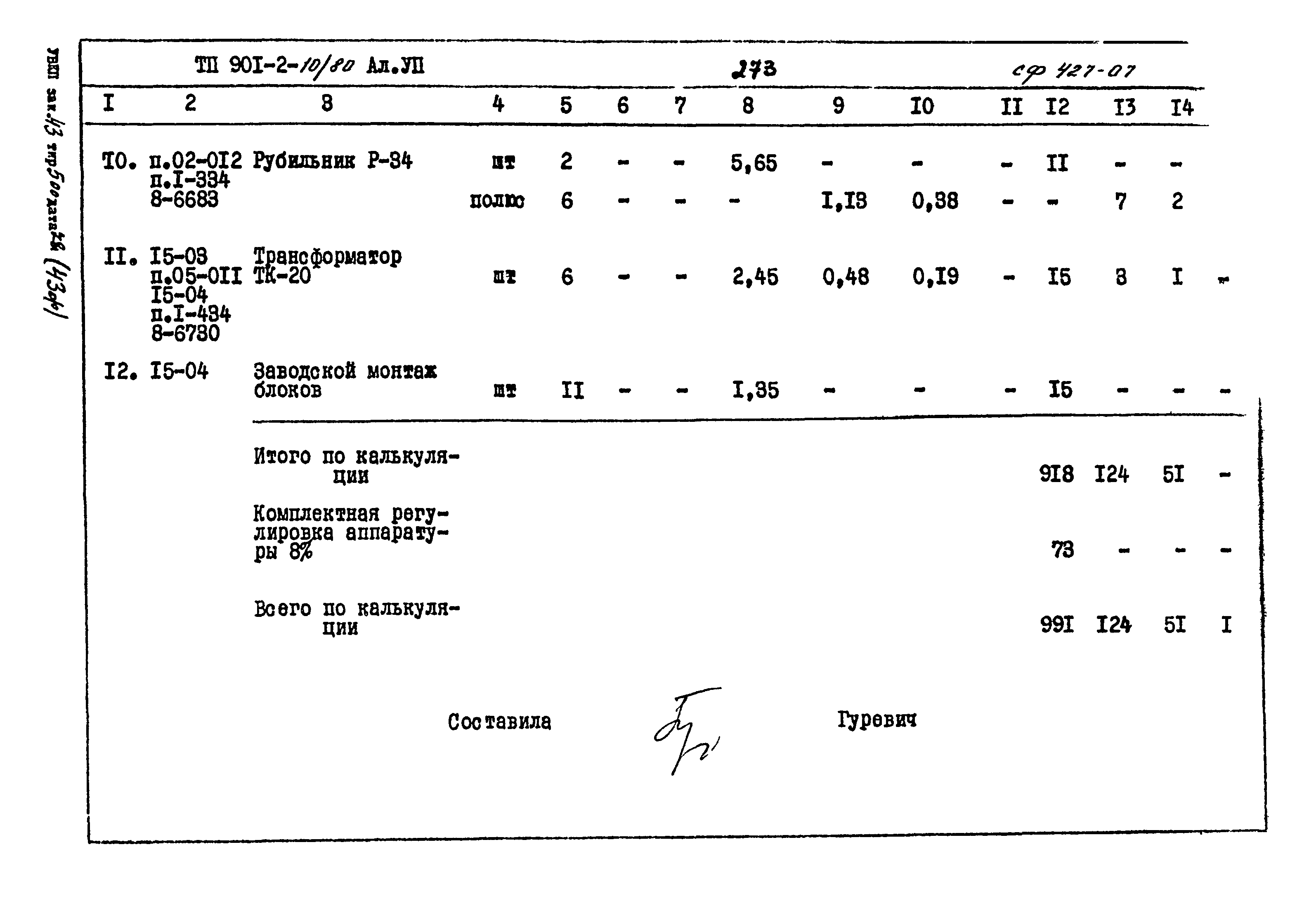 Типовой проект 901-2-10/80