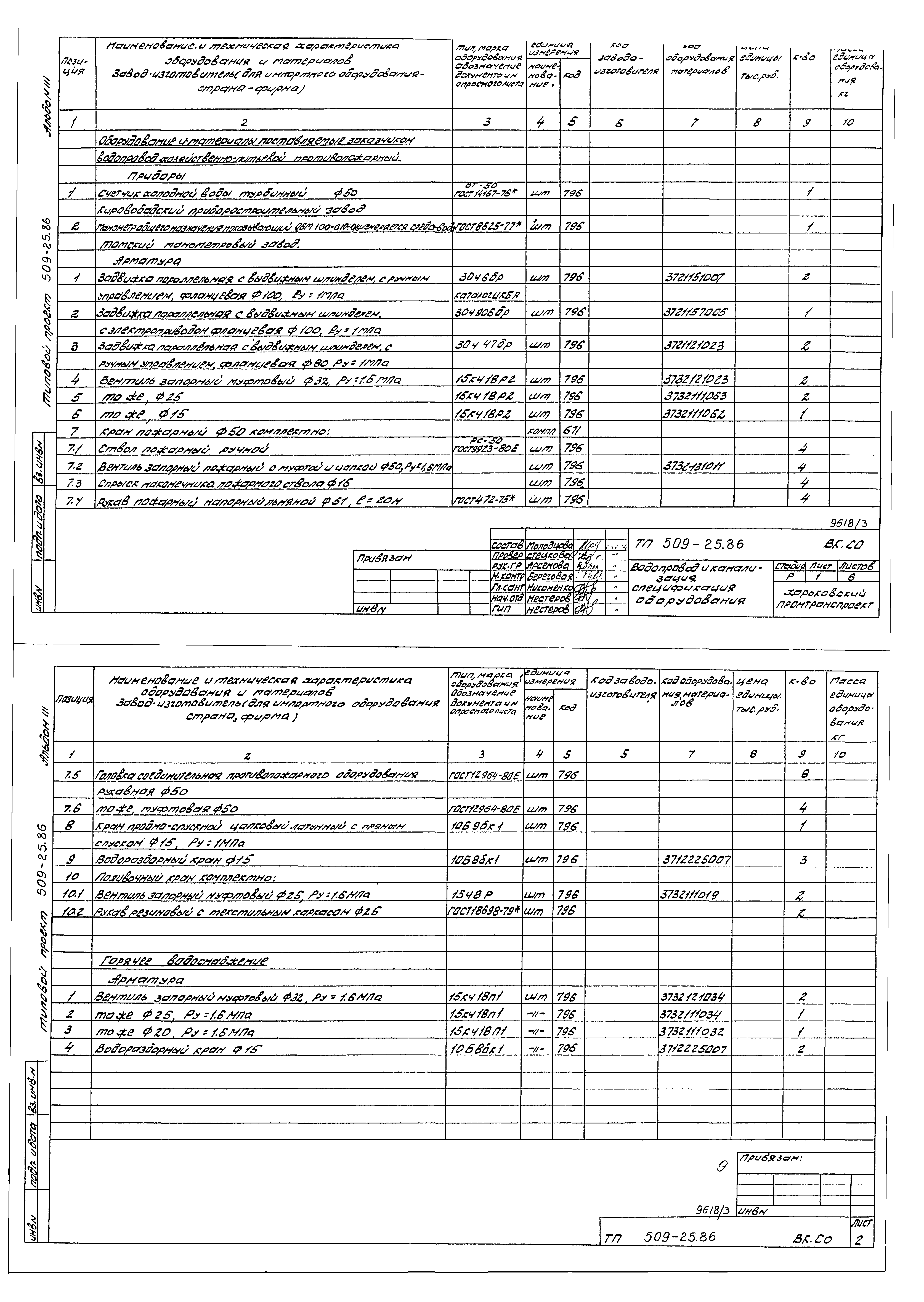 Типовой проект 509-25.86