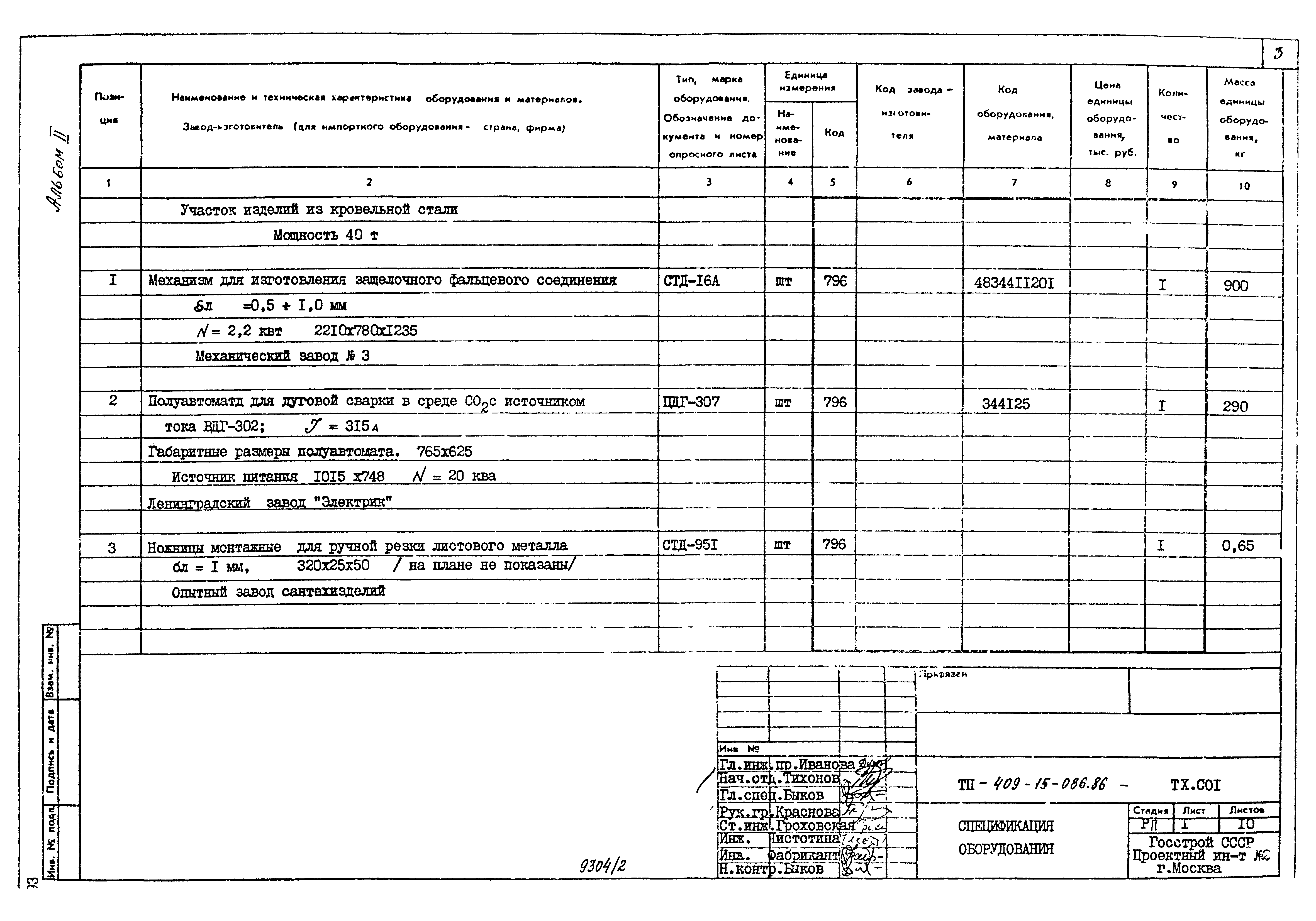 Типовой проект 409-15-086.86