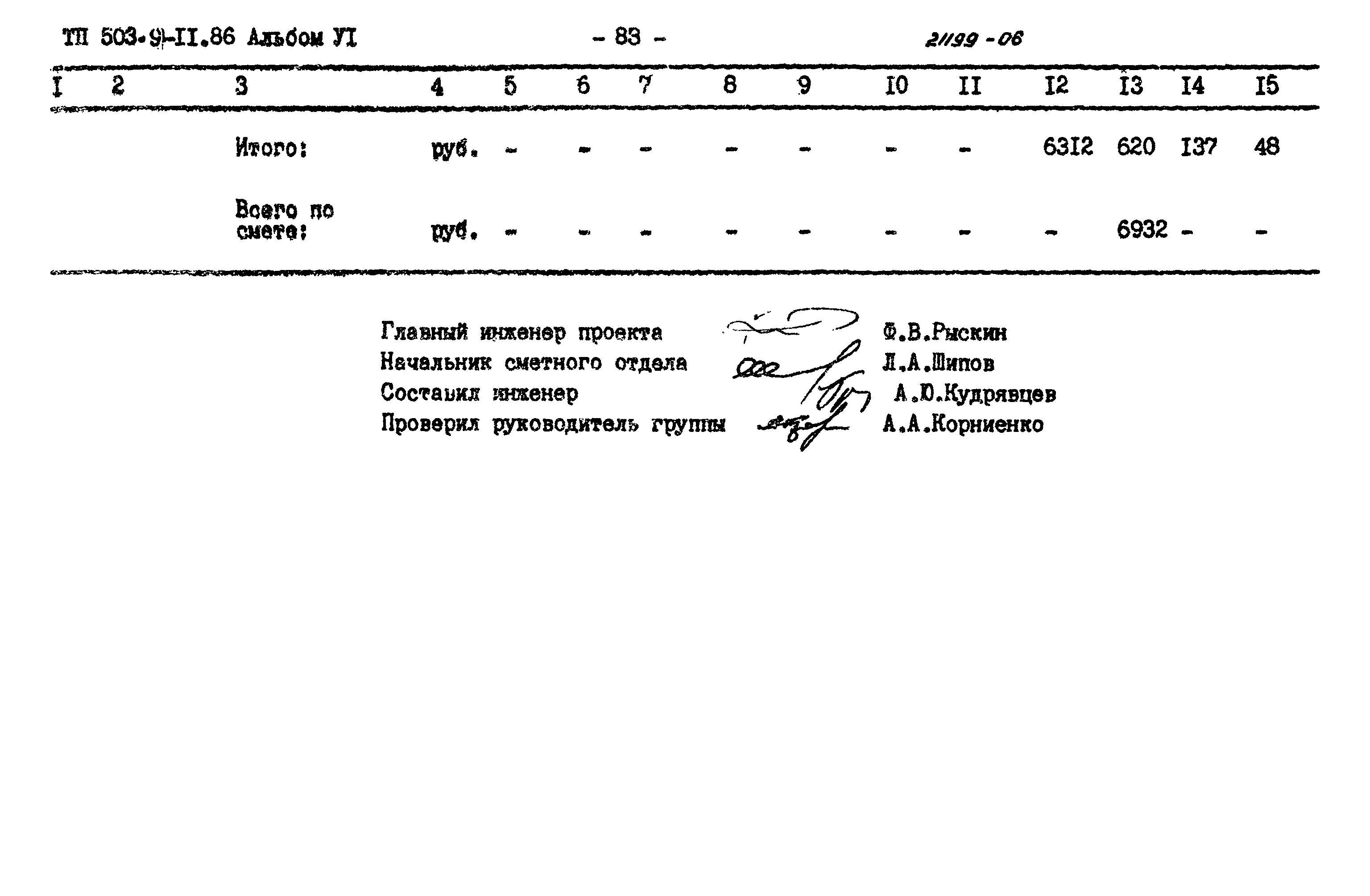 Типовой проект 503-9-11.86