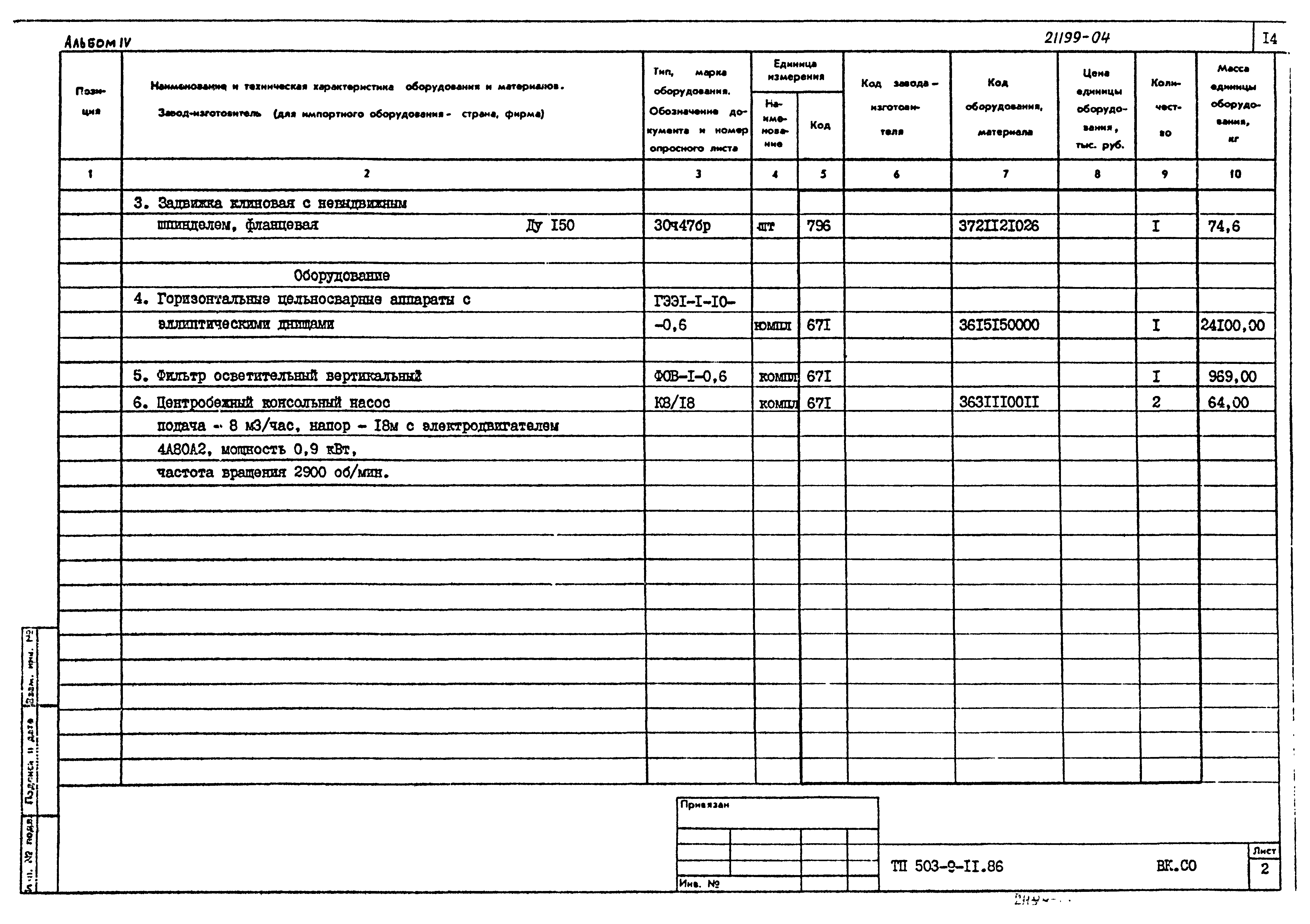 Типовой проект 503-9-11.86