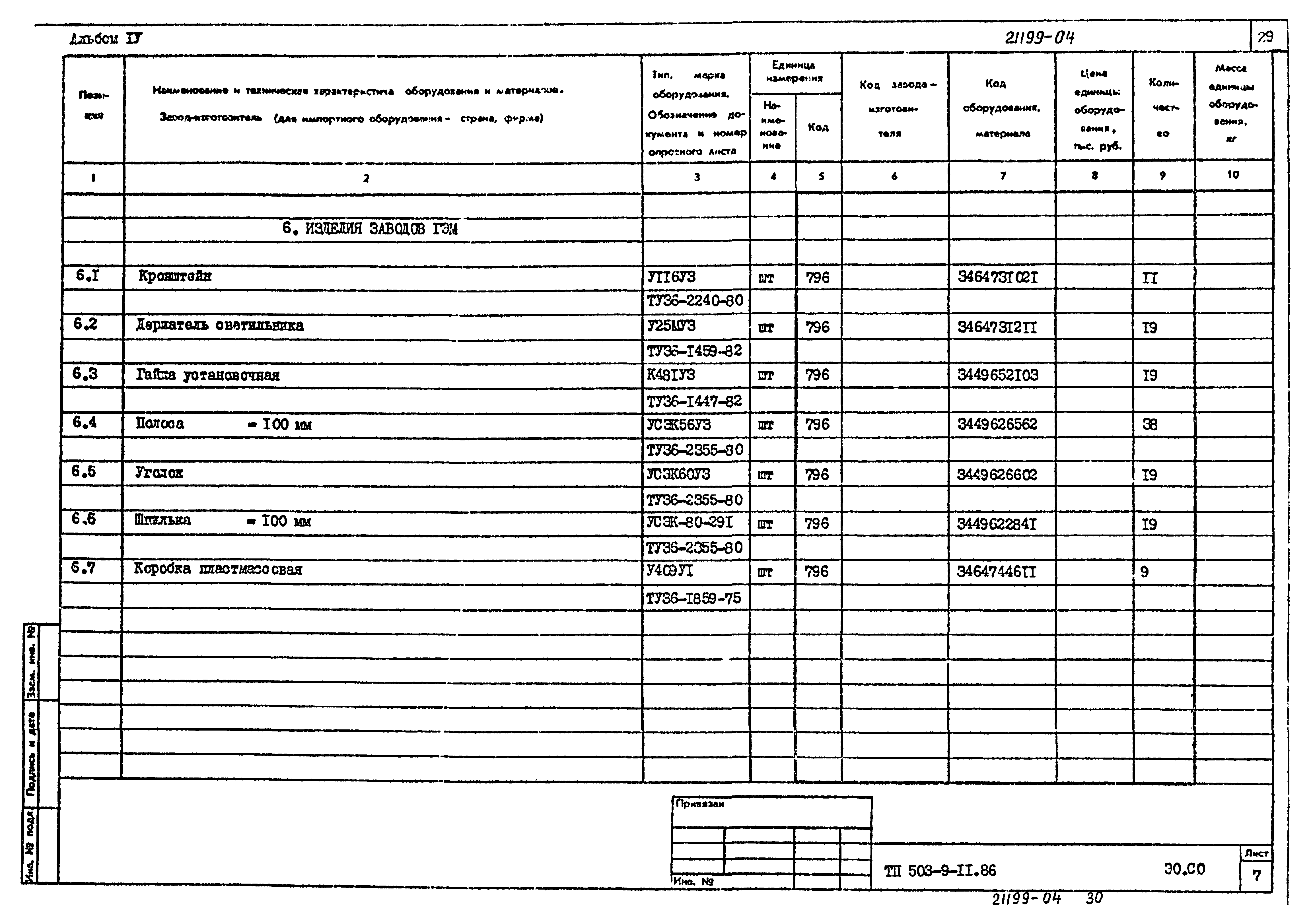 Типовой проект 503-9-11.86