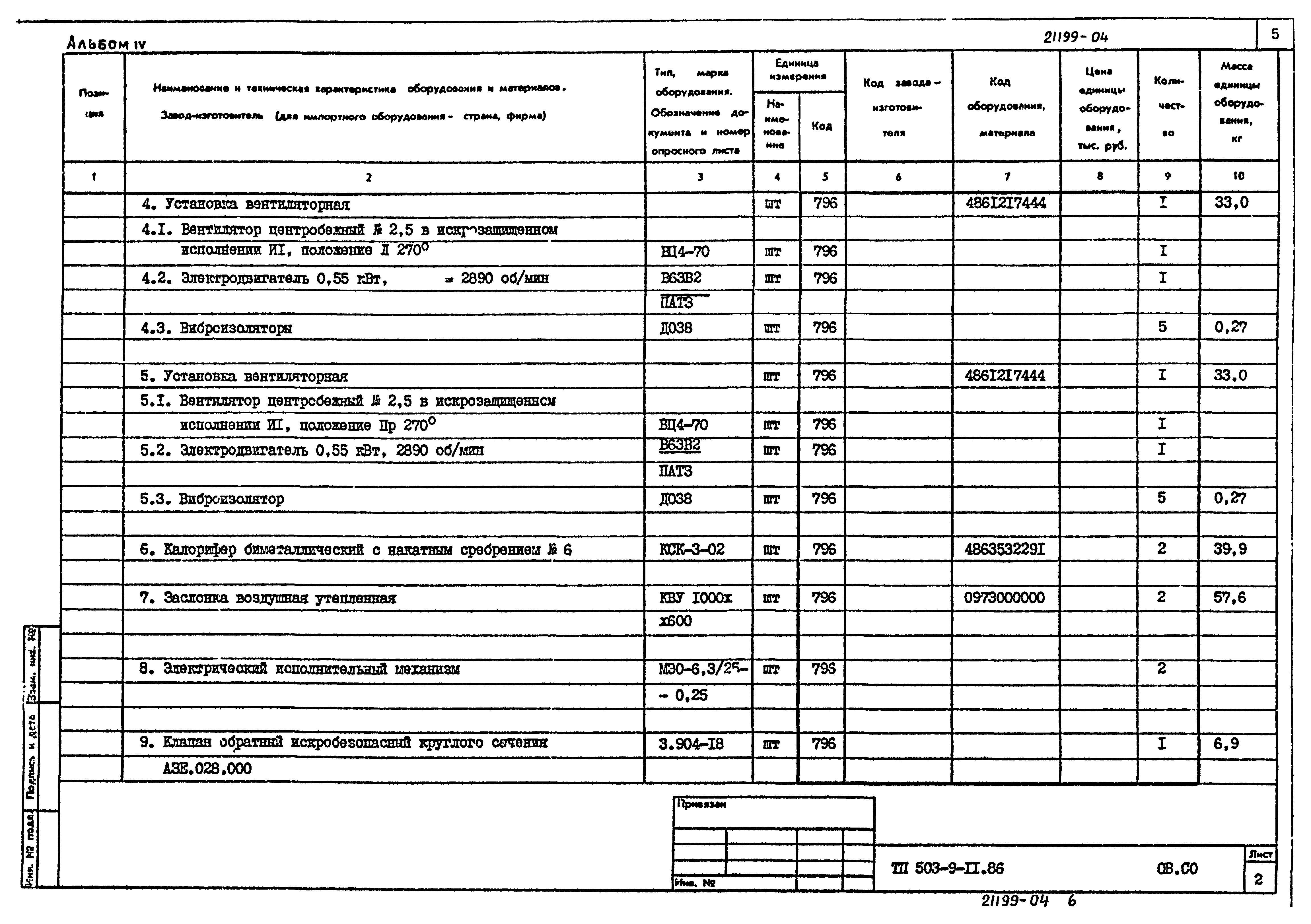 Типовой проект 503-9-11.86