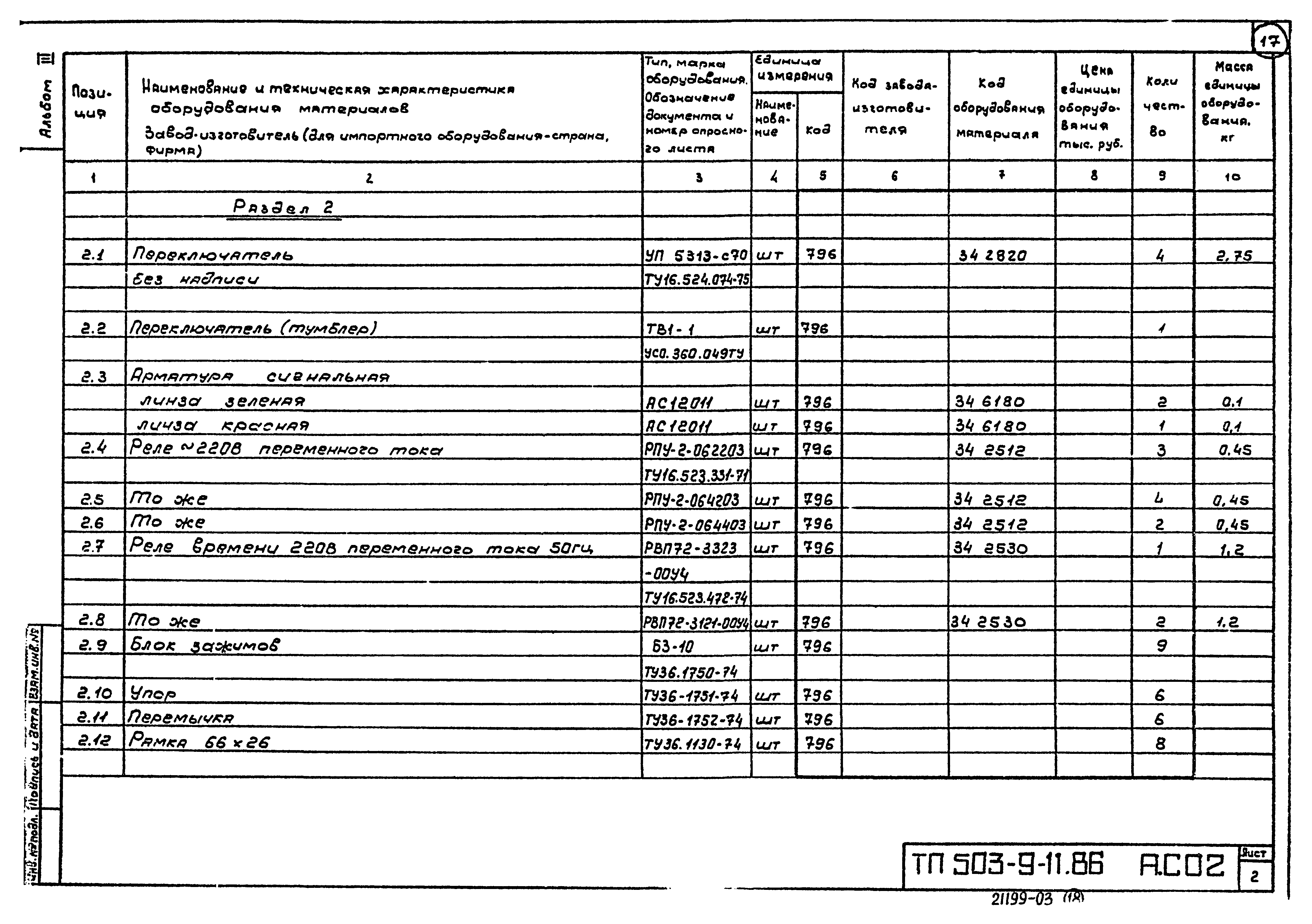 Типовой проект 503-9-11.86