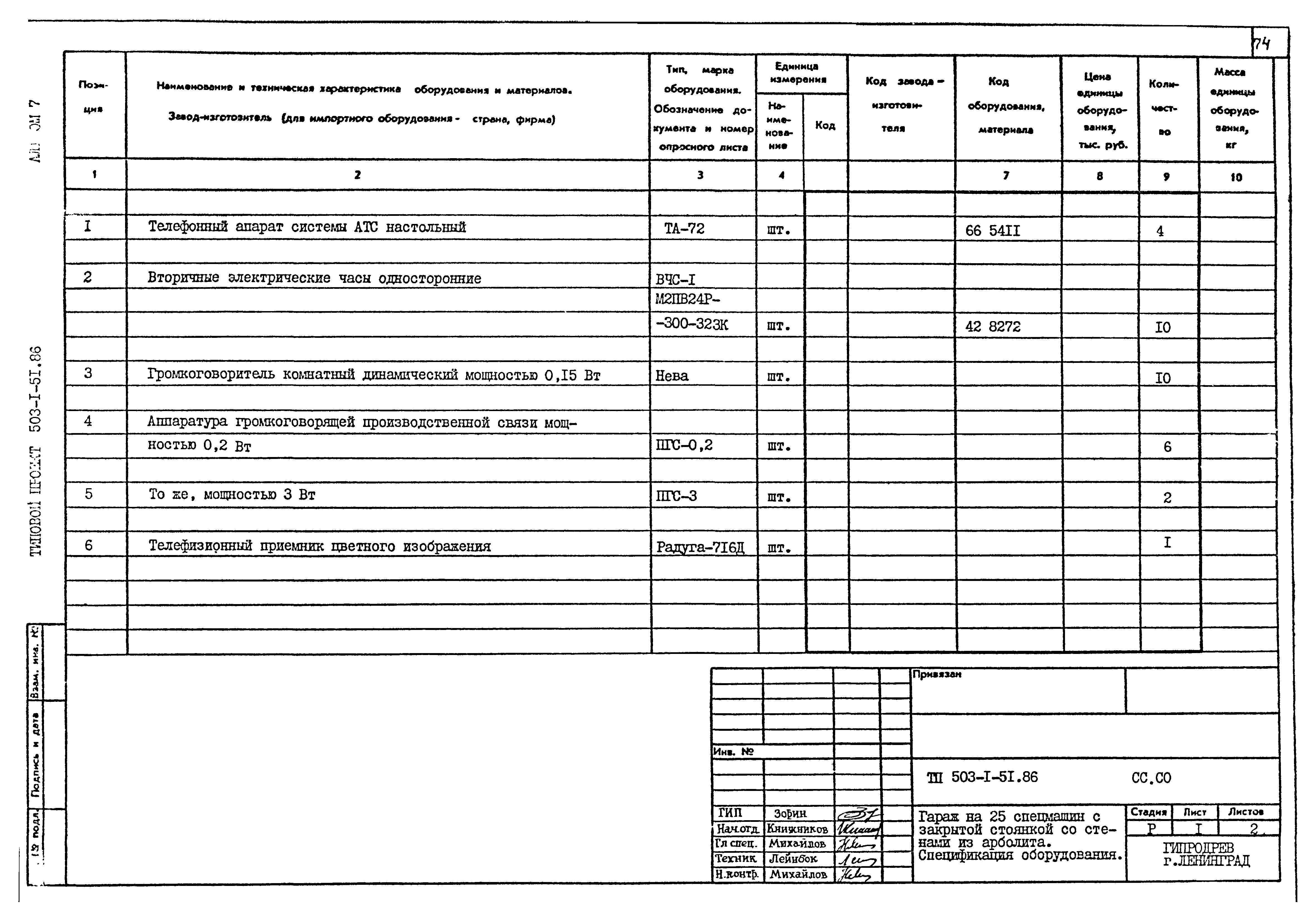 Типовой проект 503-1-51.86