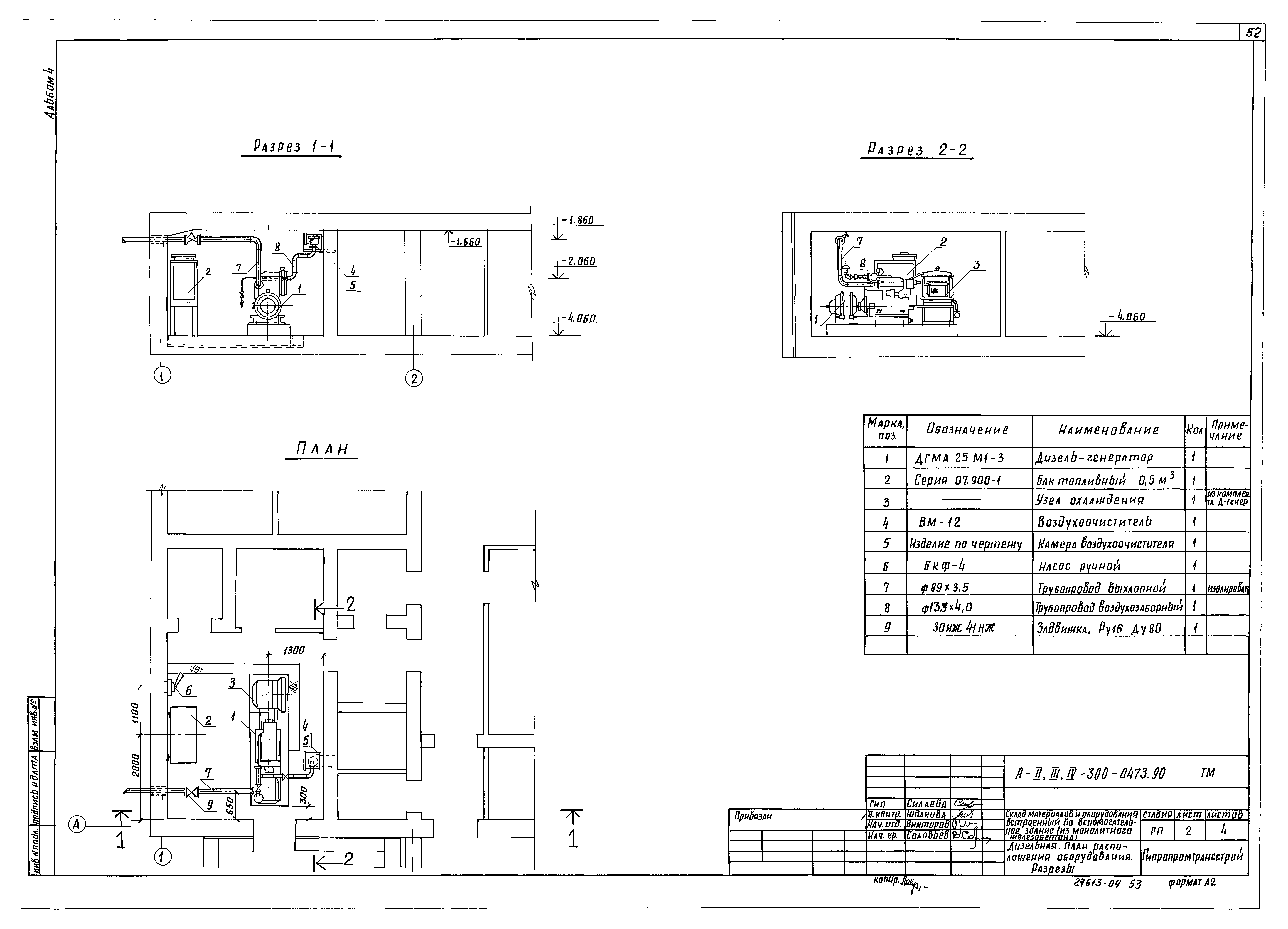 Типовые проектные решения А-II,III,IV-300-0472.90