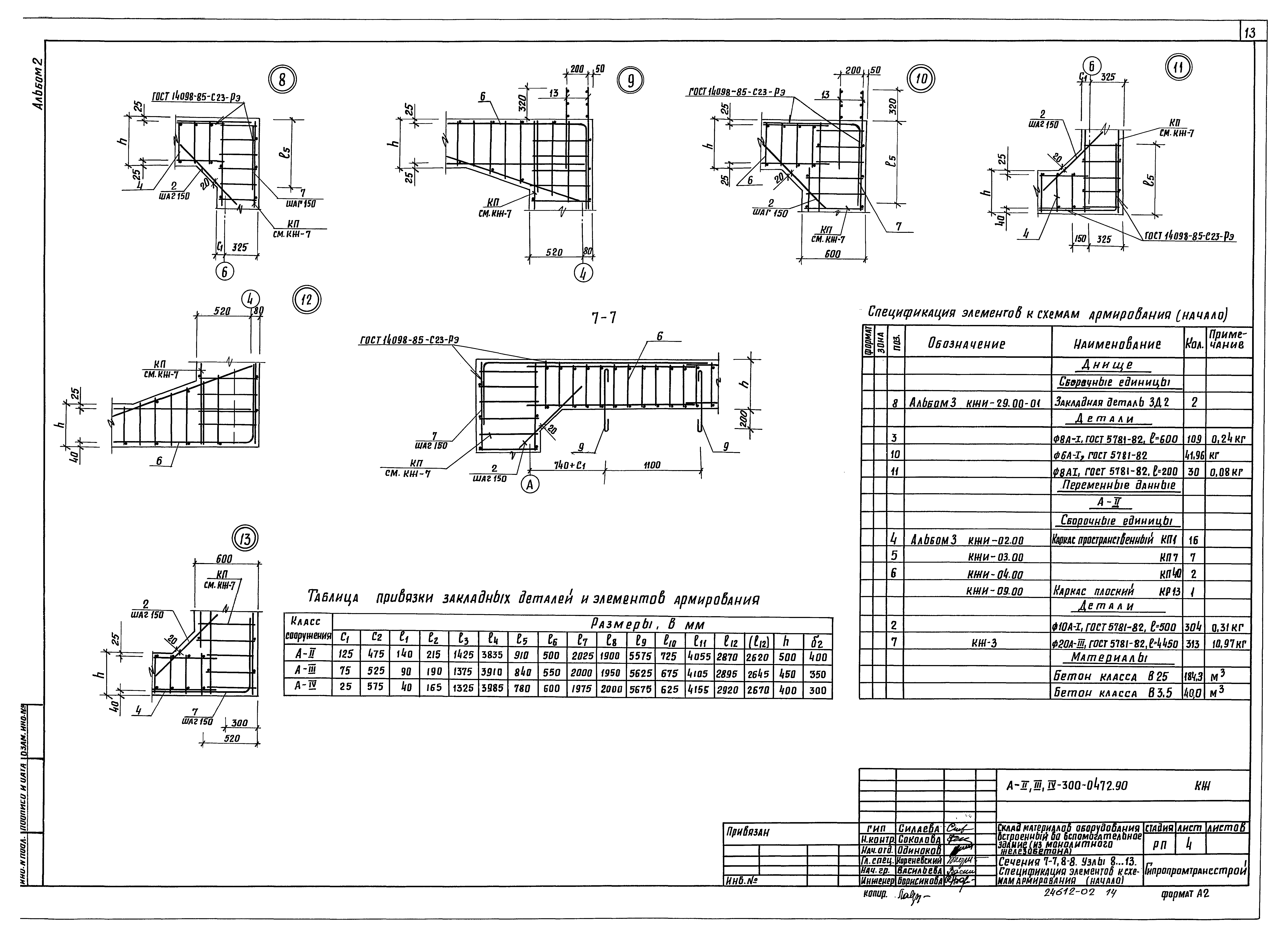 Типовые проектные решения А-II,III,IV-300-0472.90