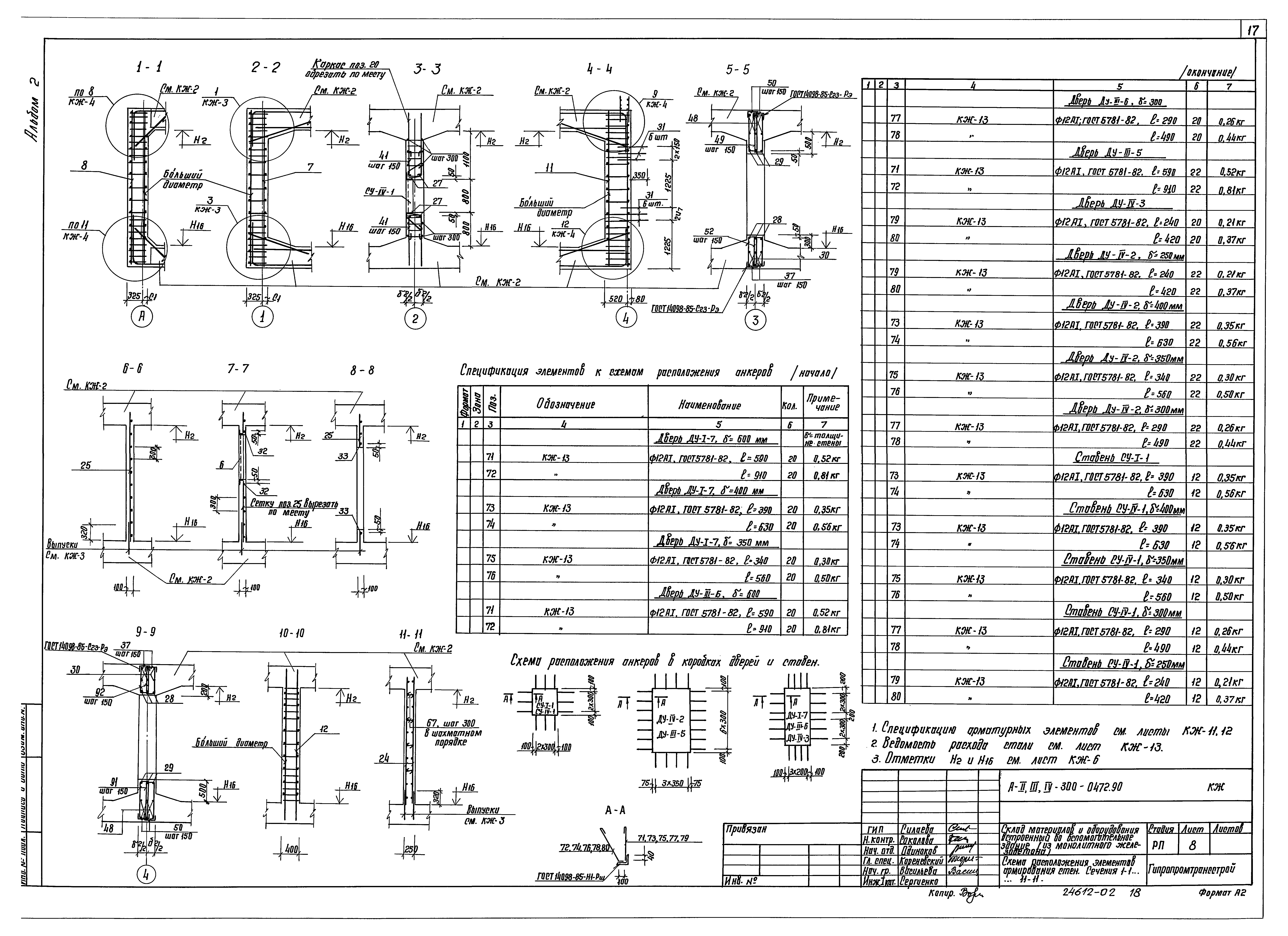 Типовые проектные решения А-II,III,IV-300-0472.90