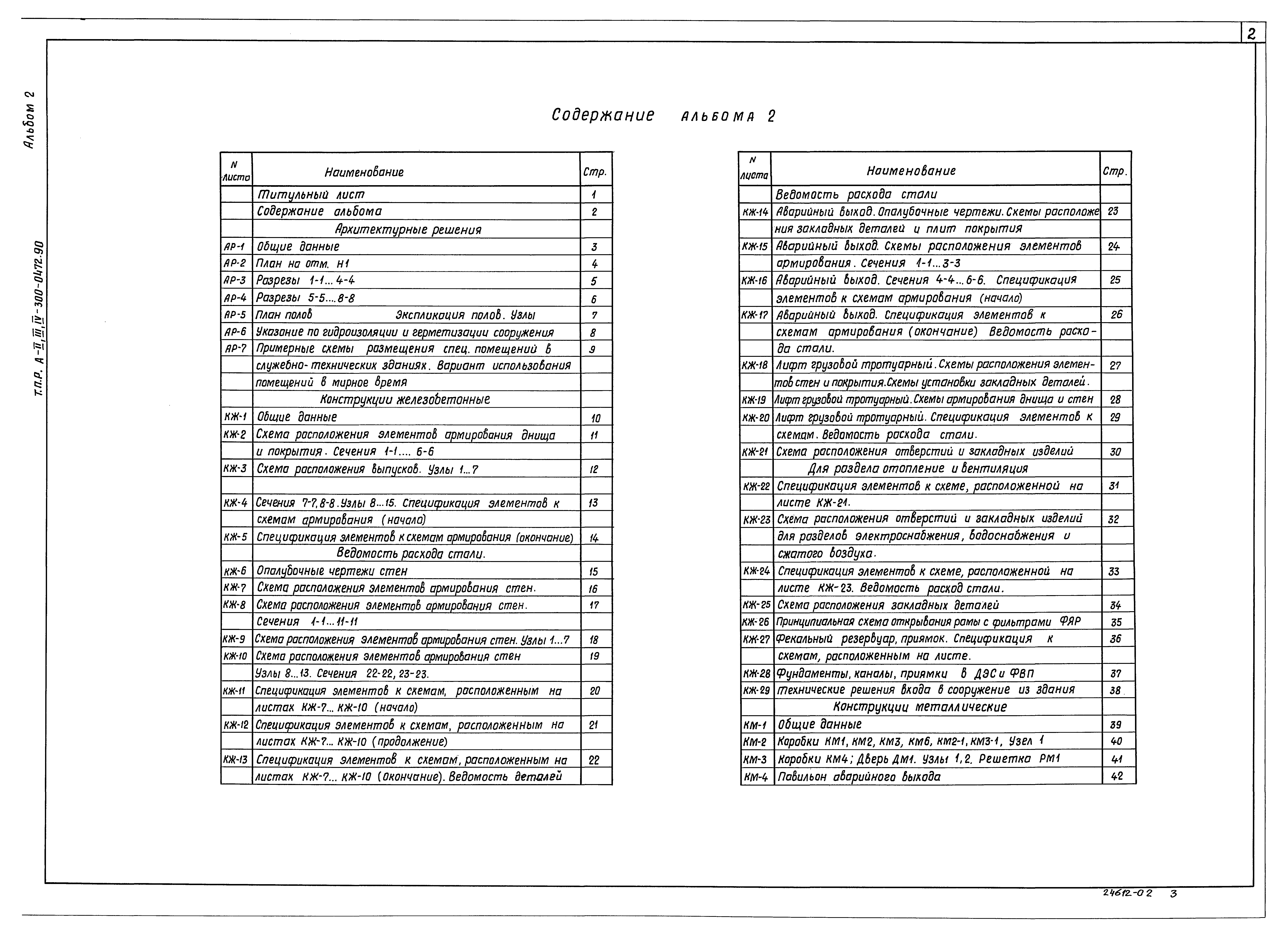 Типовые проектные решения А-II,III,IV-300-0472.90