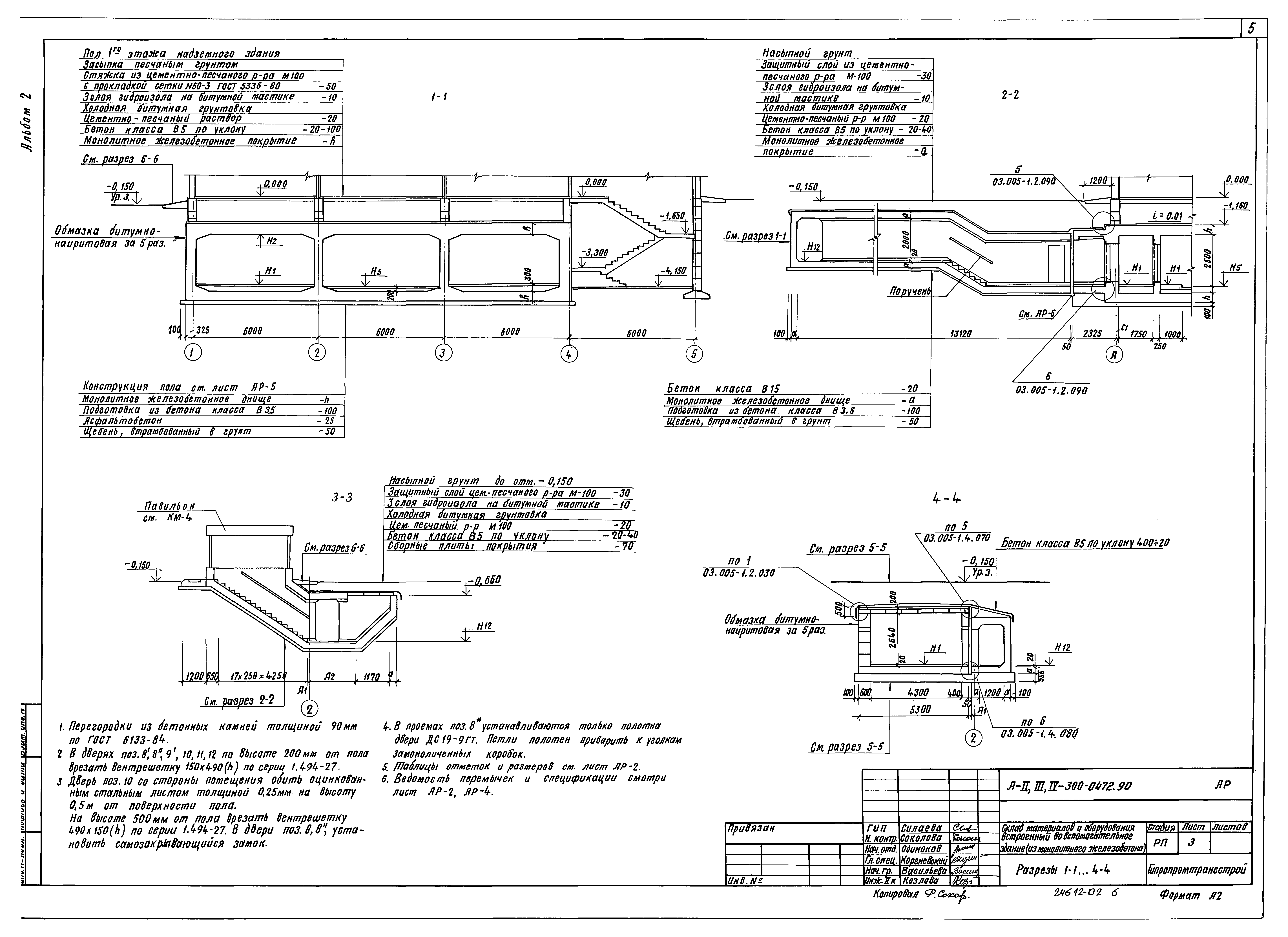 Типовые проектные решения А-II,III,IV-300-0472.90