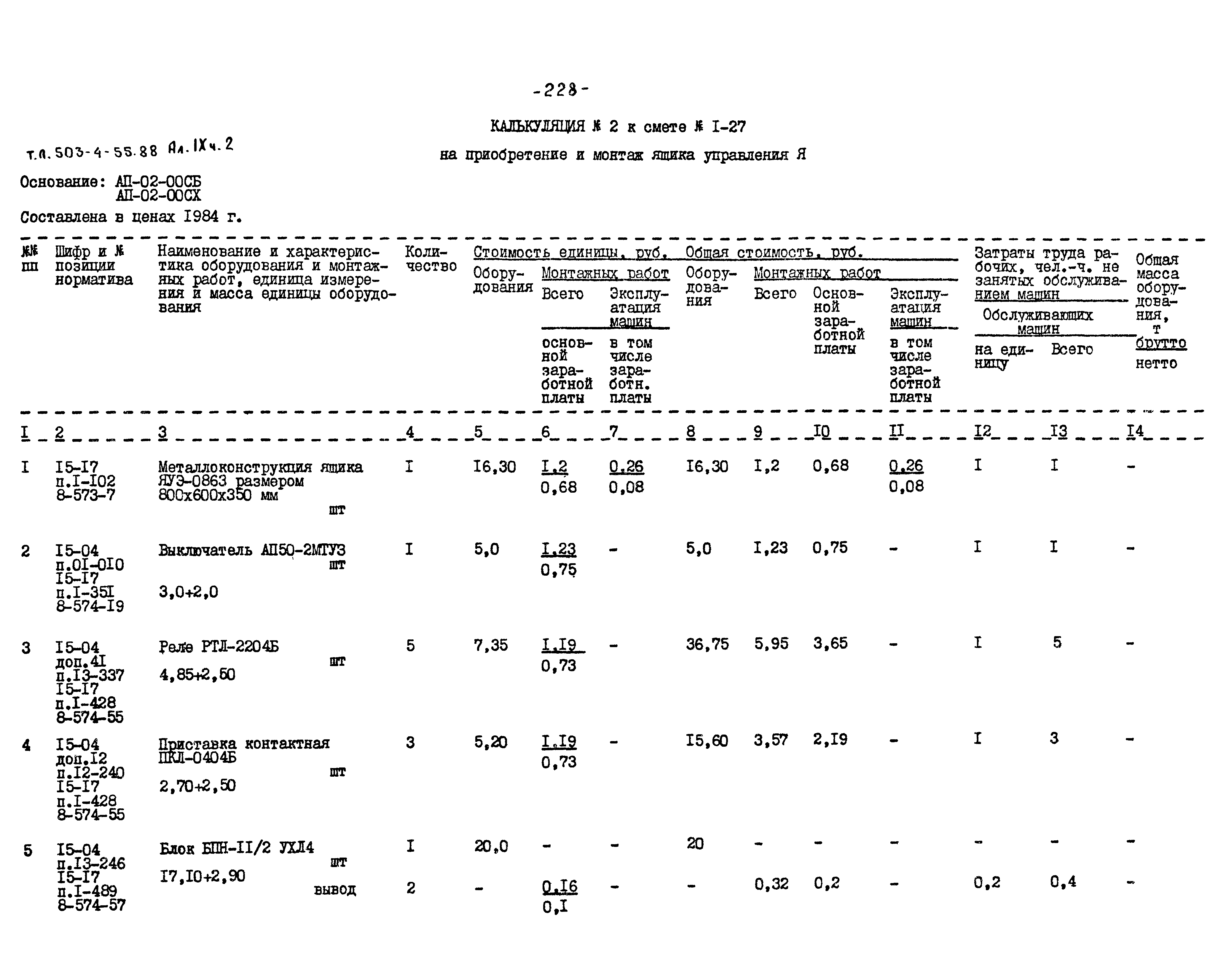 Типовой проект 503-4-55.88