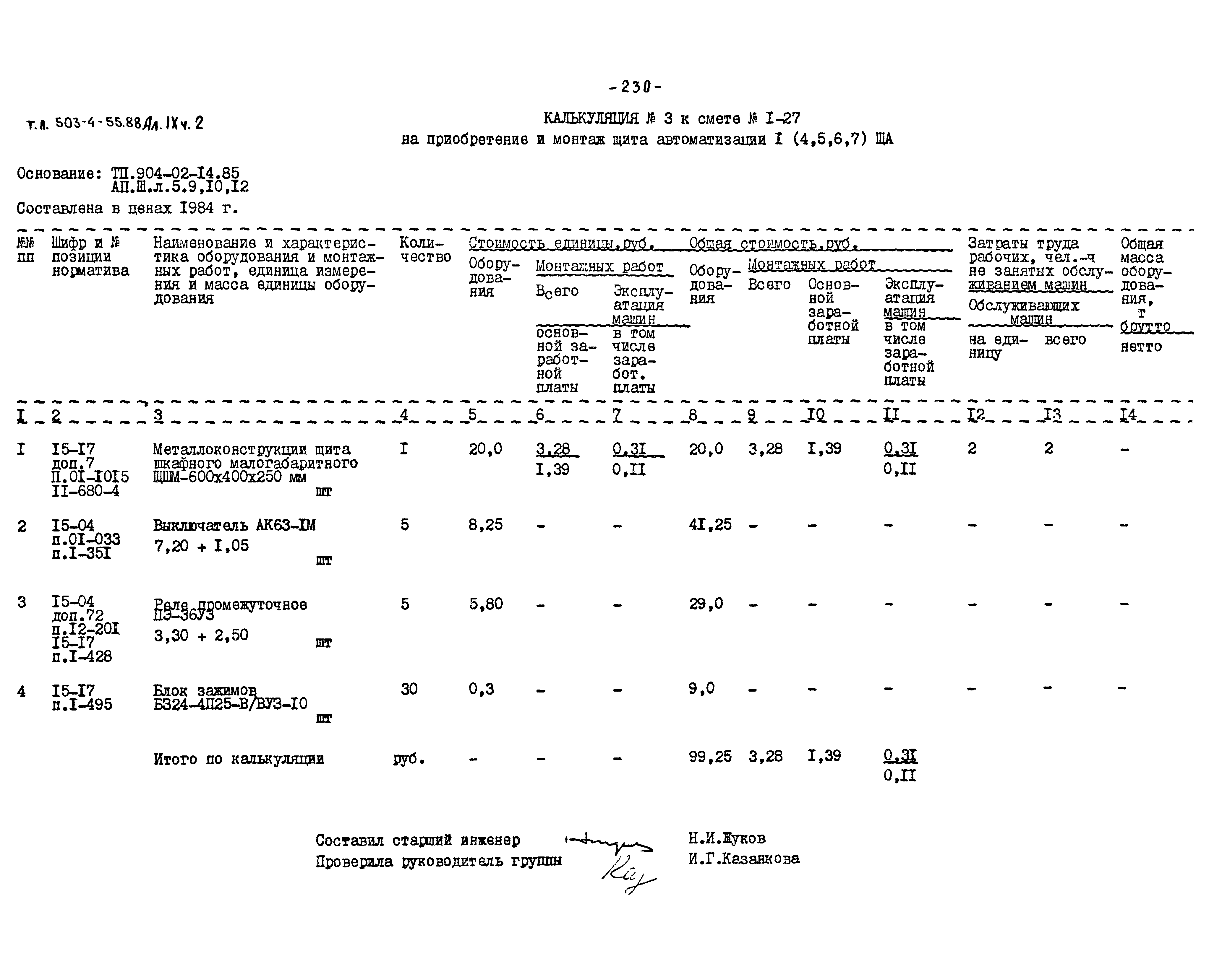 Типовой проект 503-4-55.88