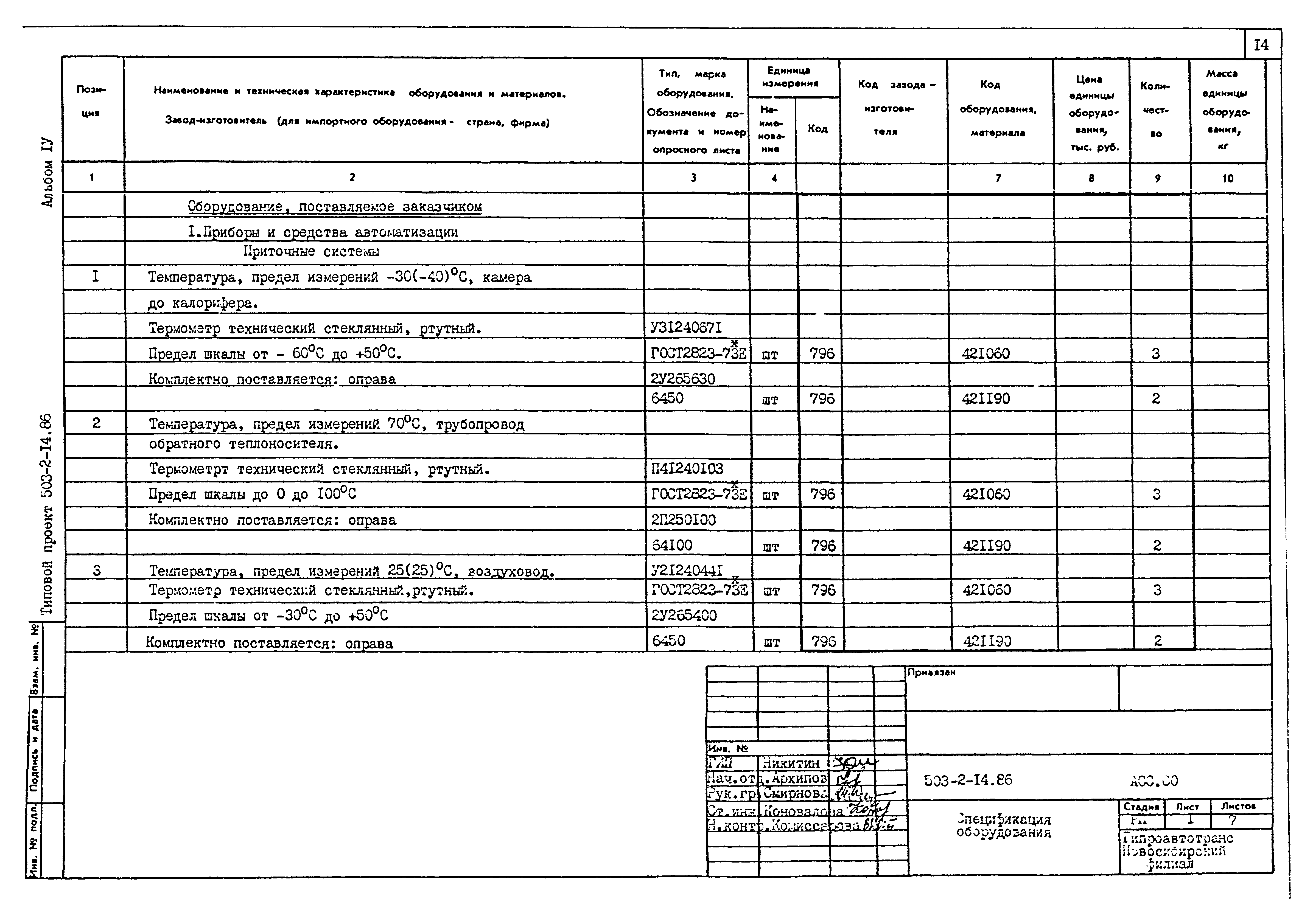 Типовой проект 503-2-14.86
