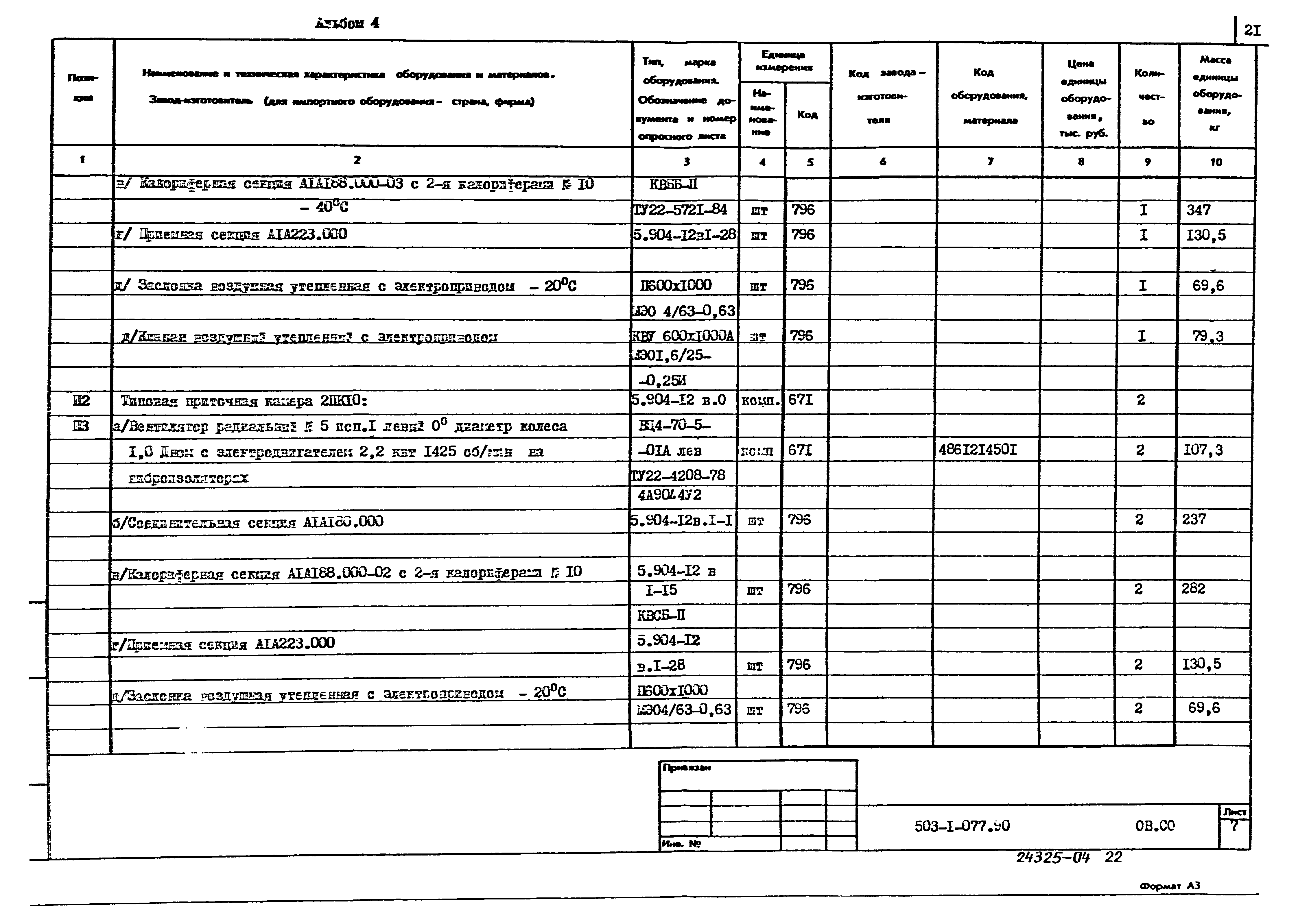 Типовые проектные решения 503-1-077.90