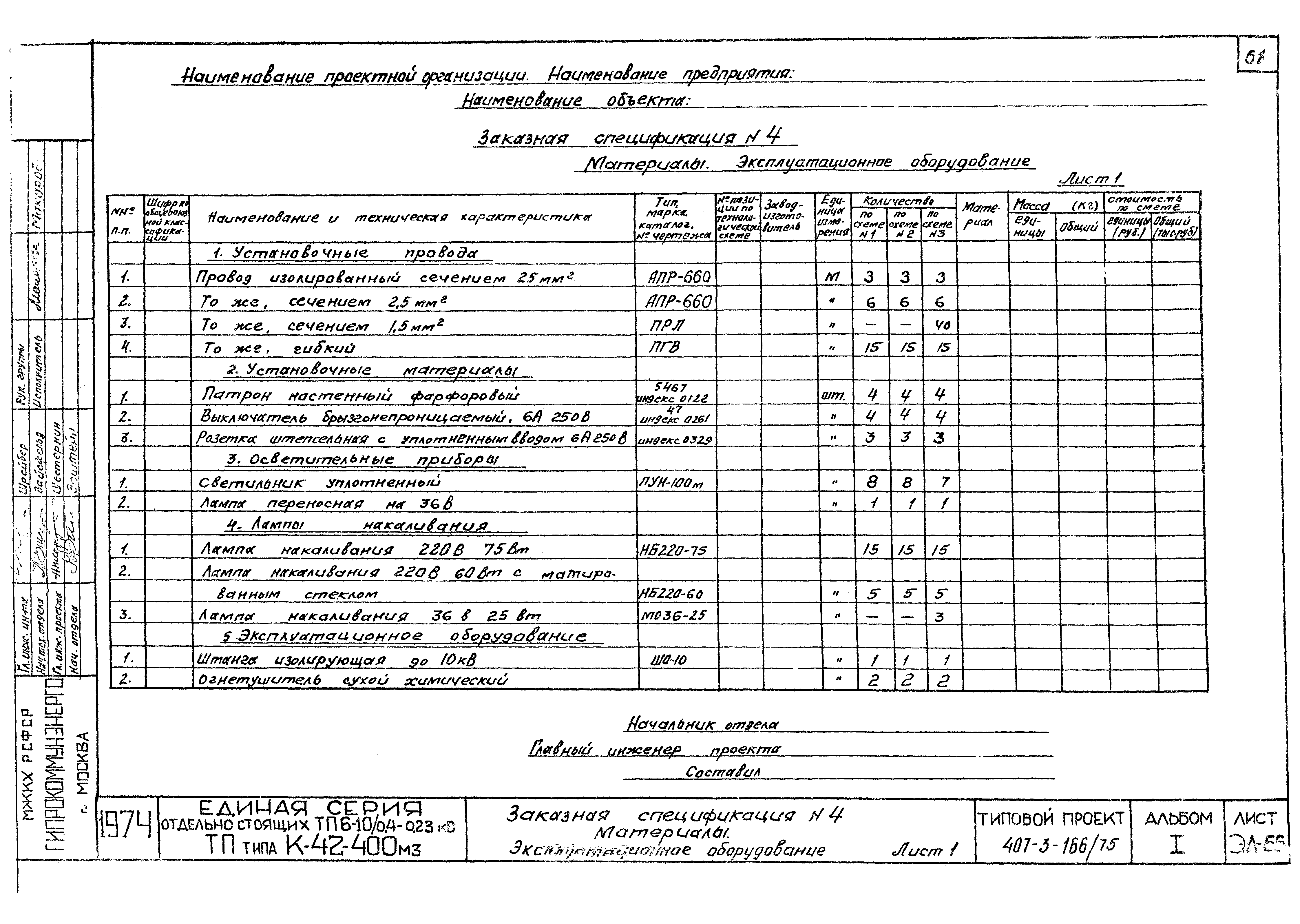 Типовой проект 407-3-166/75