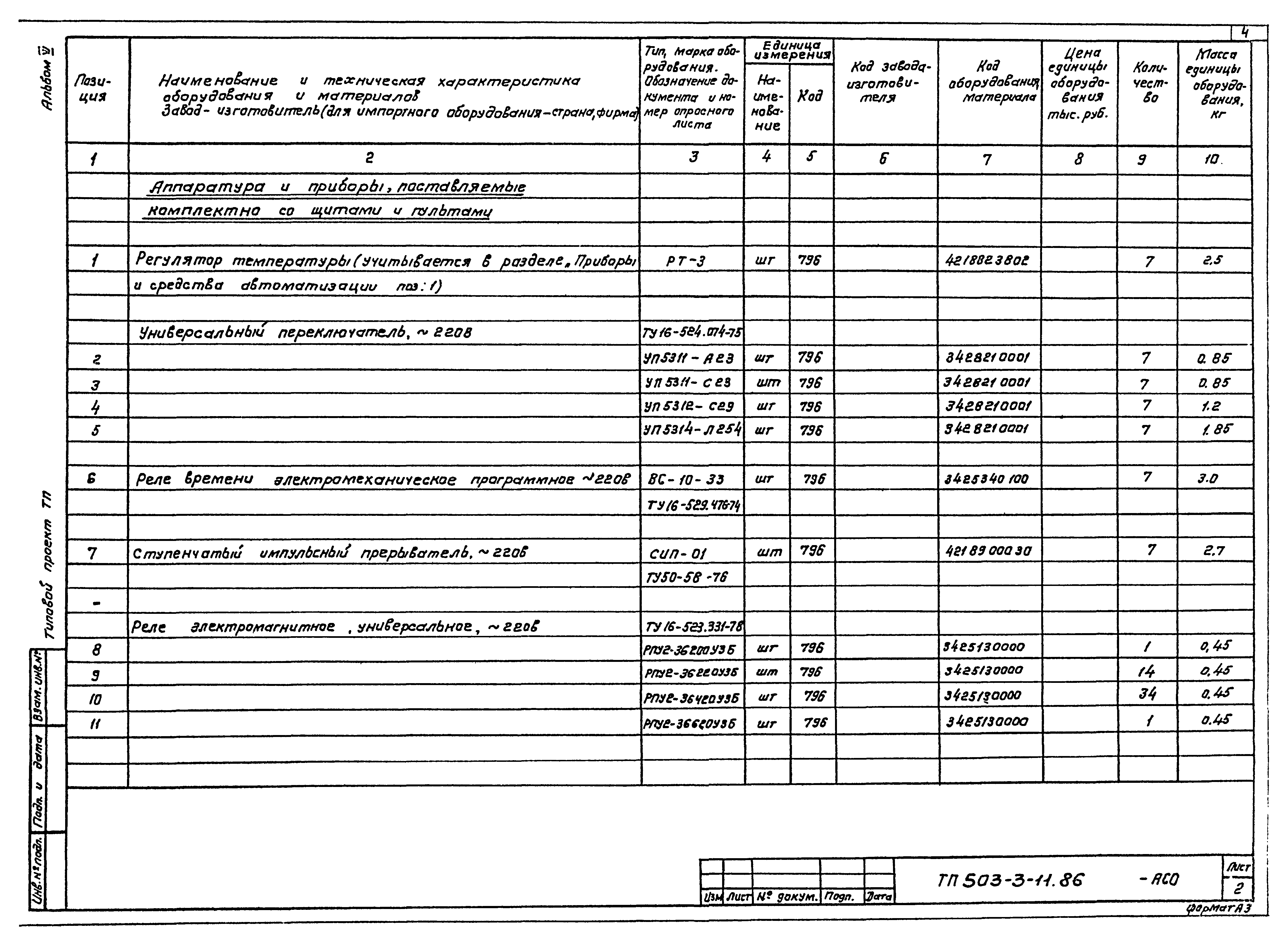 Типовой проект 503-3-11.86