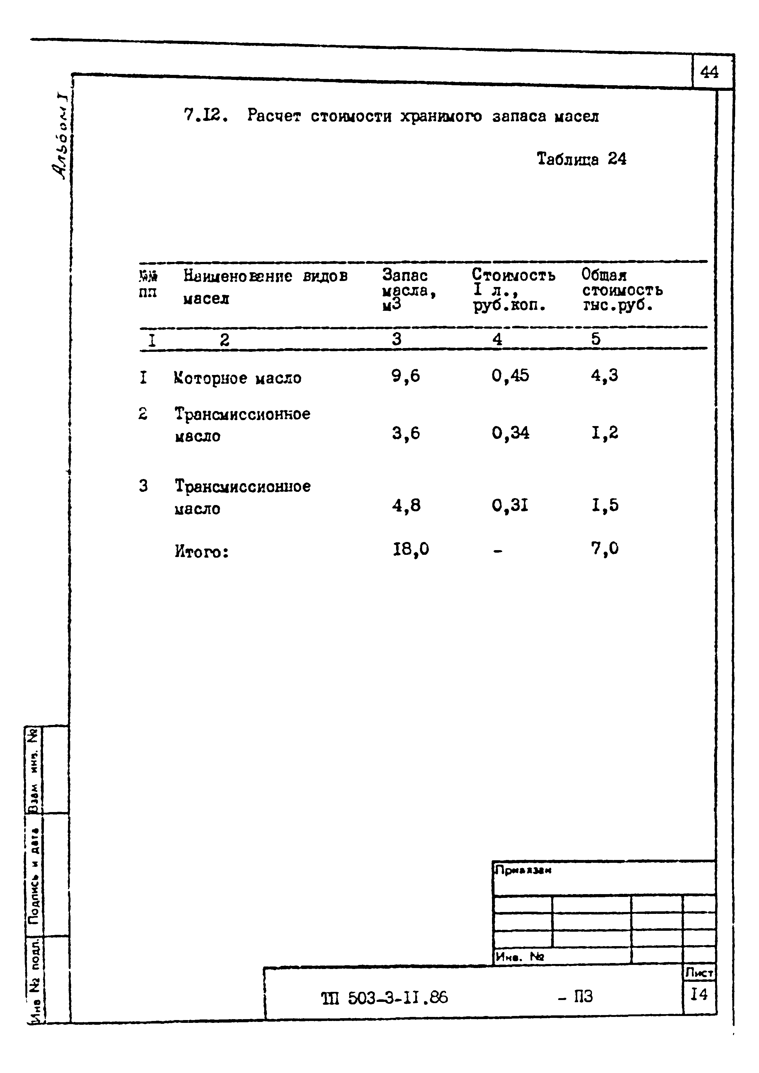 Типовой проект 503-3-11.86