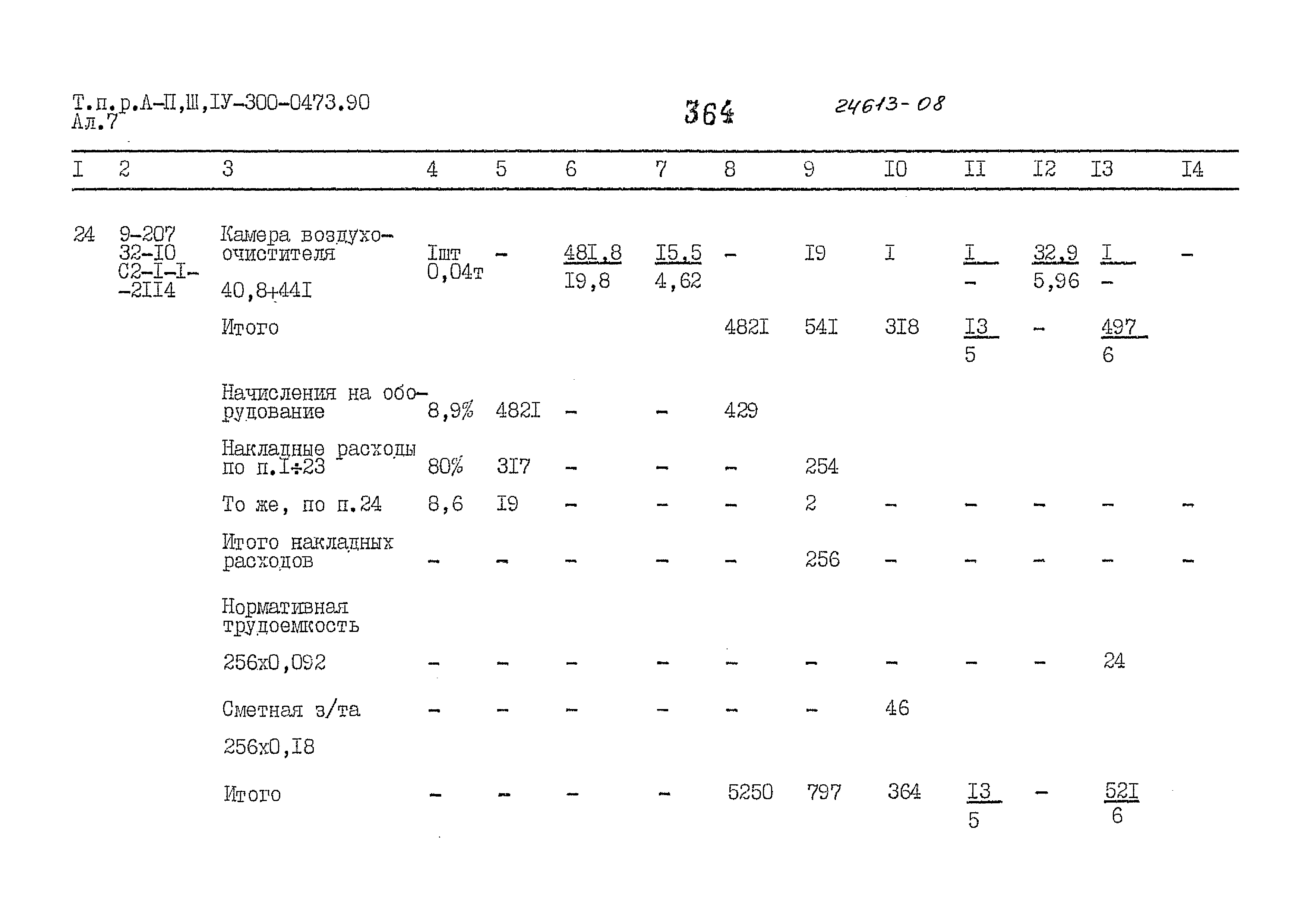 Типовые проектные решения А-II,III,IV-300-0473.90