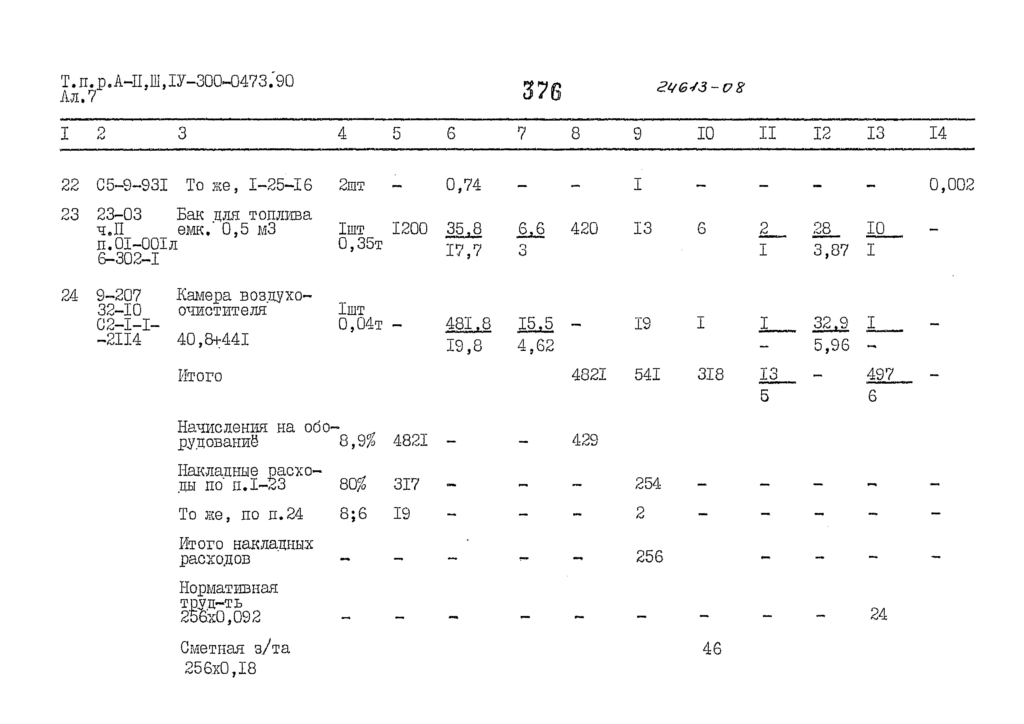 Типовые проектные решения А-II,III,IV-300-0473.90