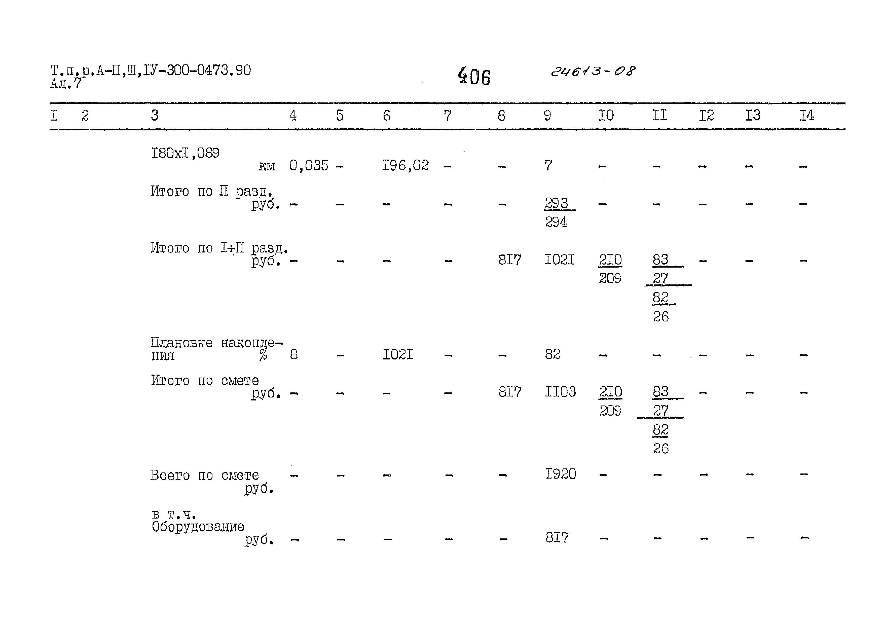 Типовые проектные решения А-II,III,IV-300-0473.90