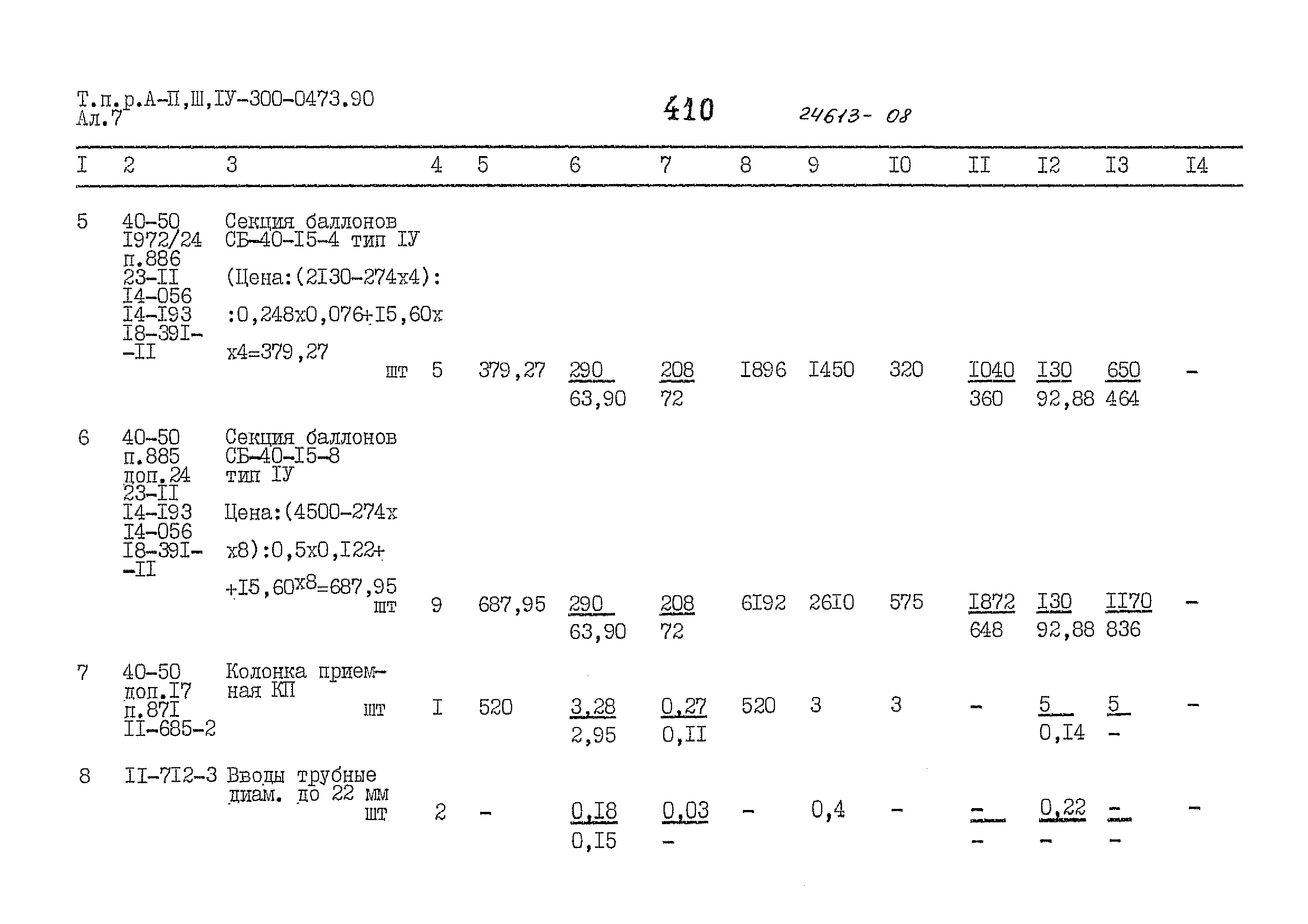 Типовые проектные решения А-II,III,IV-300-0473.90