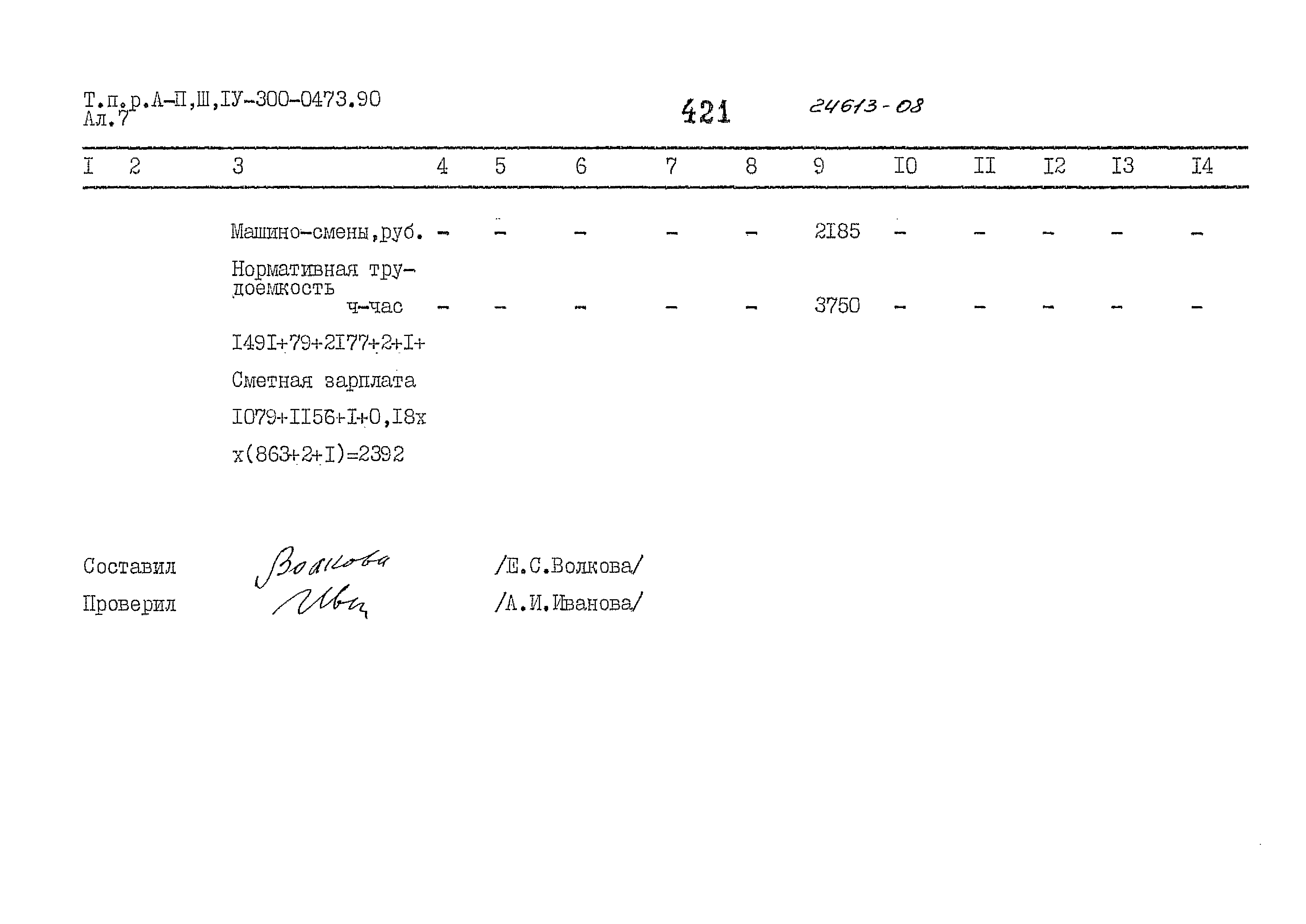 Типовые проектные решения А-II,III,IV-300-0473.90