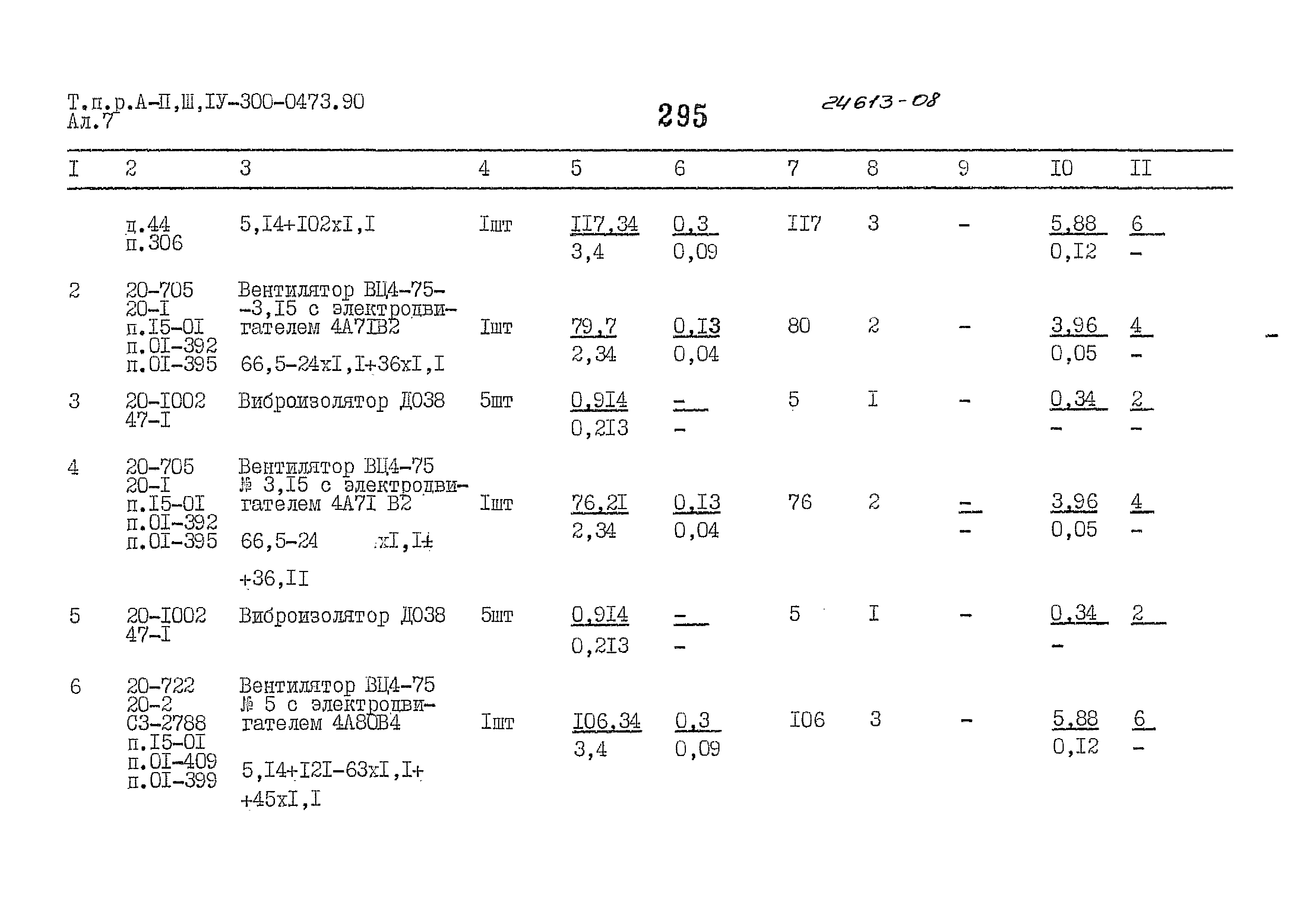 Типовые проектные решения А-II,III,IV-300-0473.90